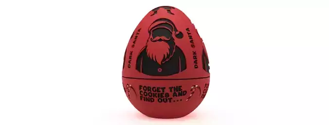Dark Santa Egg Dont forget the cookies Embossed and Debossed 3D print model