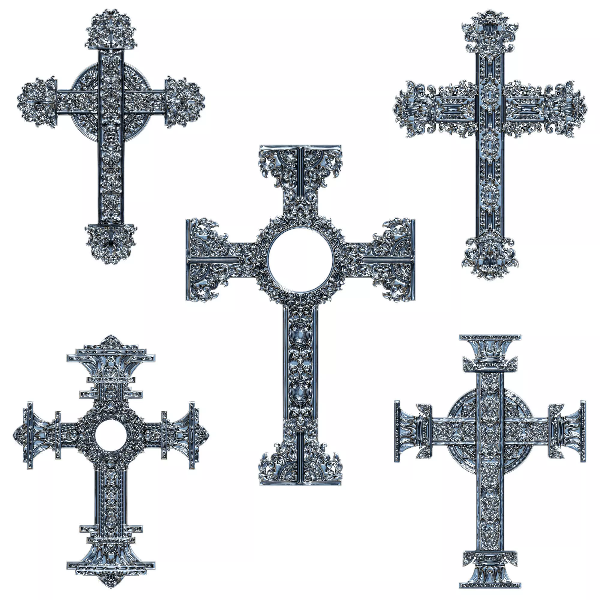 5 Christian cross V 07 3D model_0