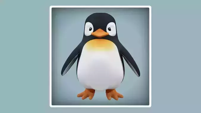 cartoon penguin 3d modeling