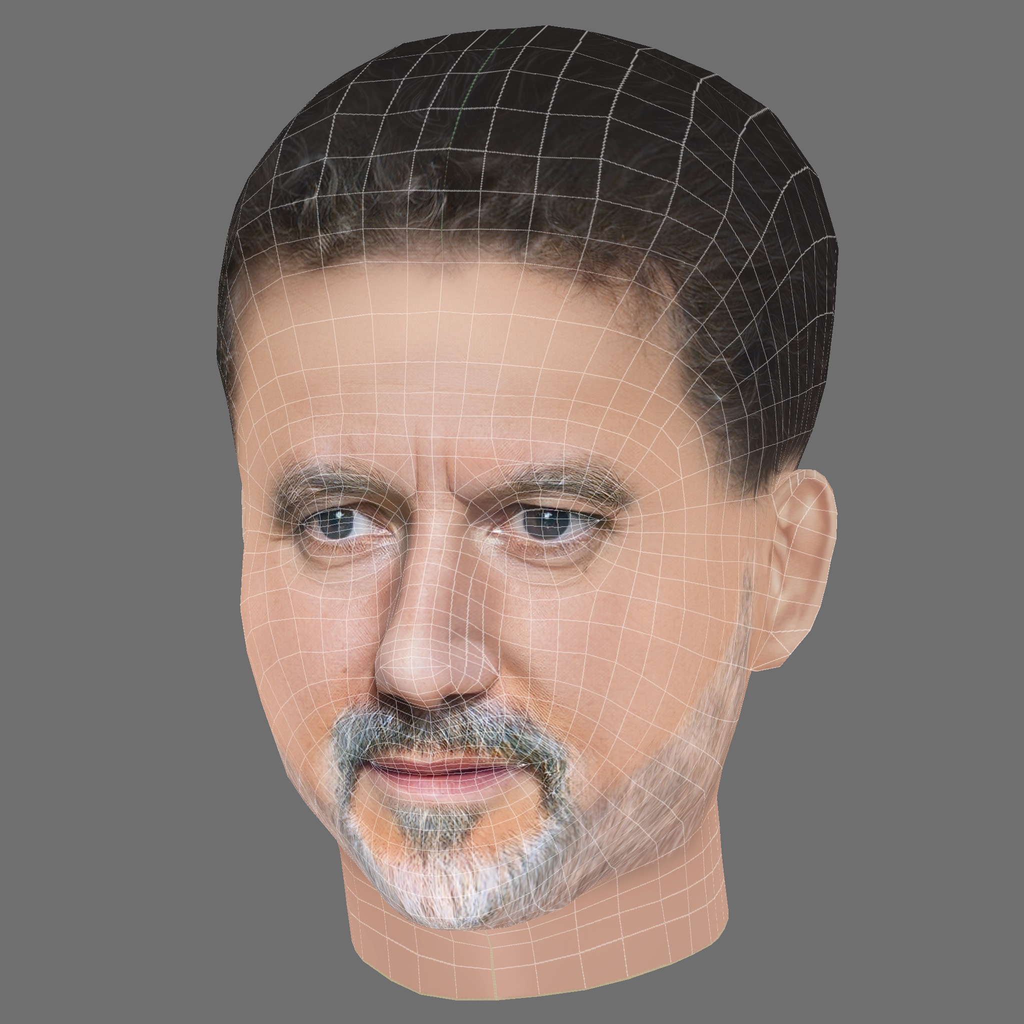 Al Nedjari Head - Low poly head for game Low-poly 3D model_7