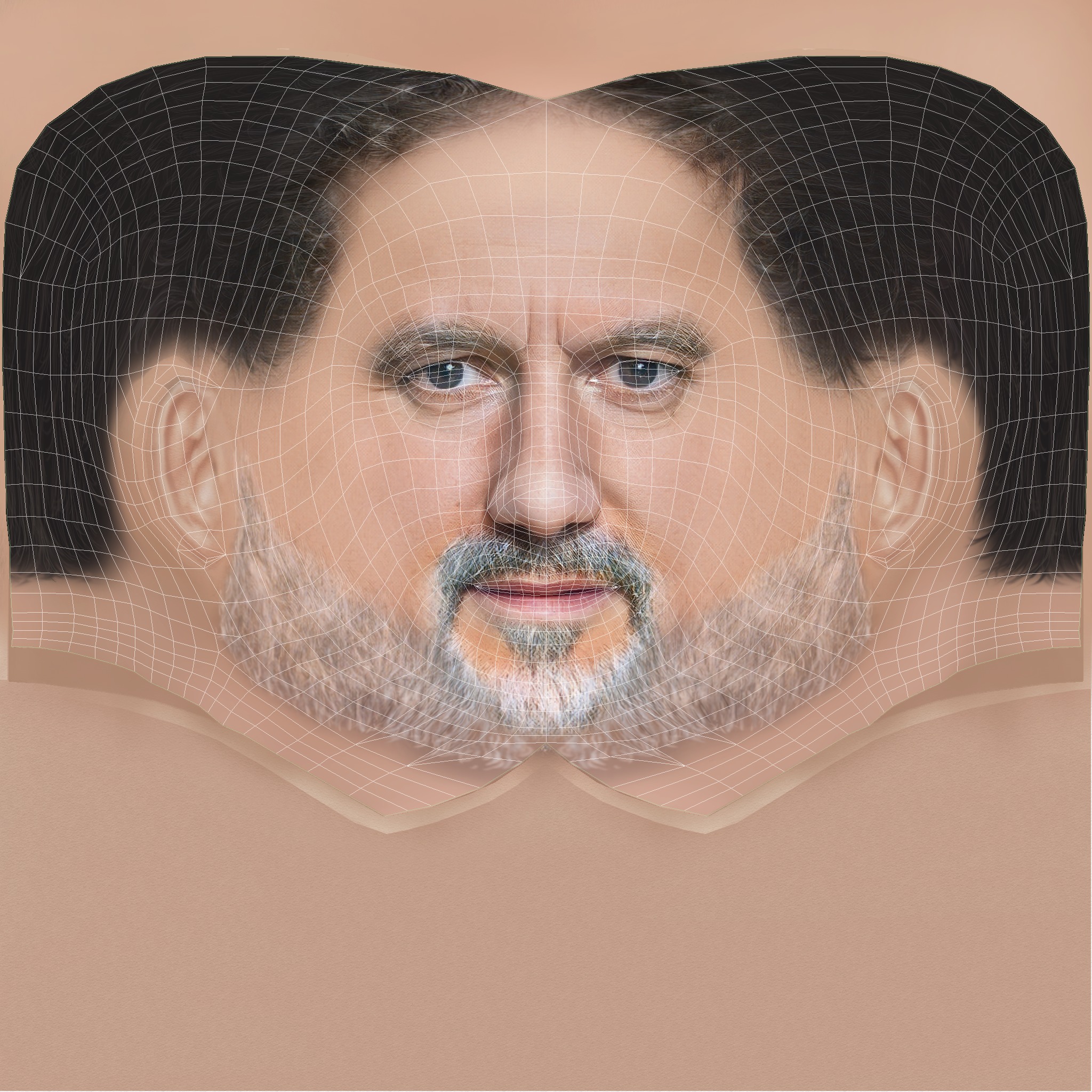 Al Nedjari Head - Low poly head for game Low-poly 3D model_8