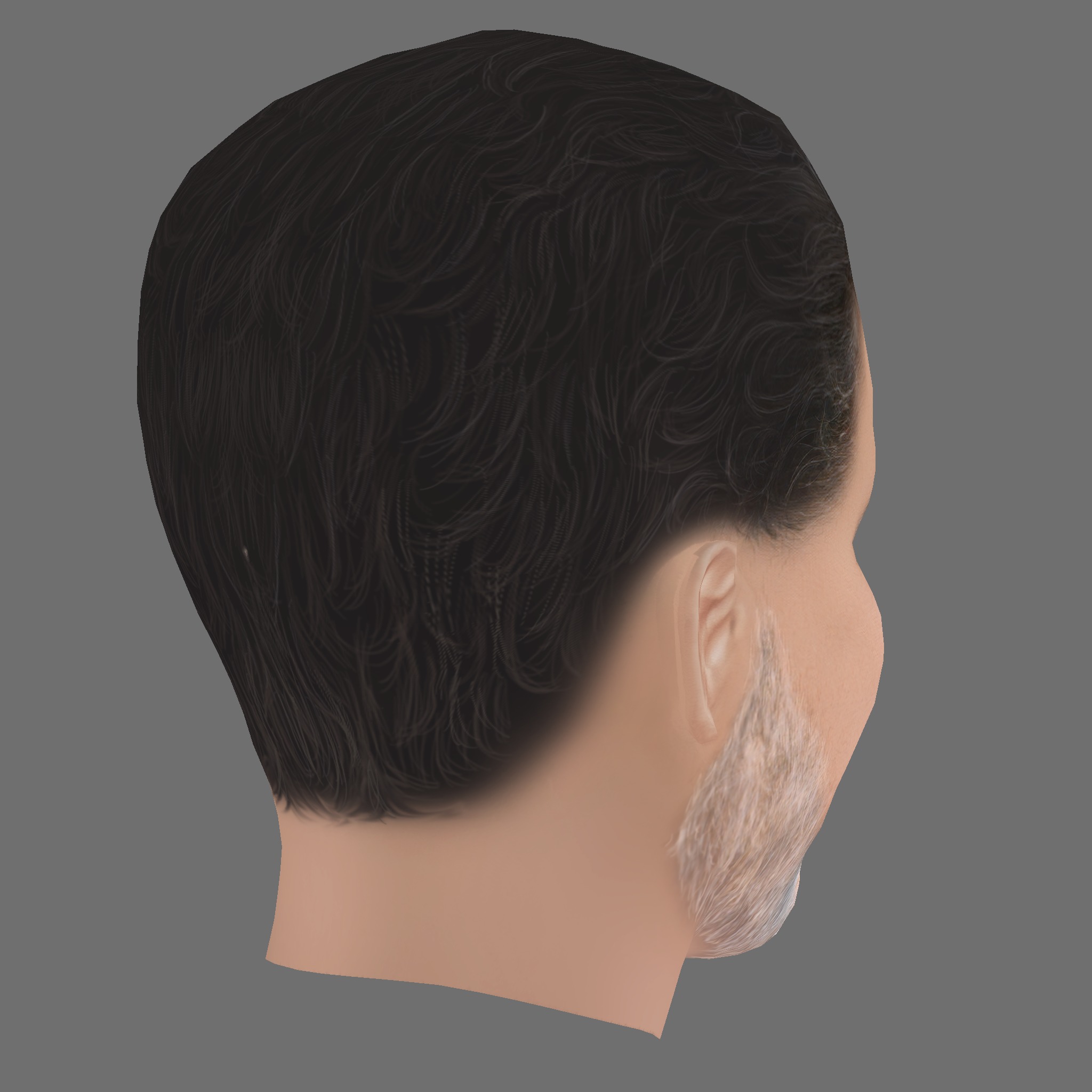 Al Nedjari Head - Low poly head for game Low-poly 3D model_4
