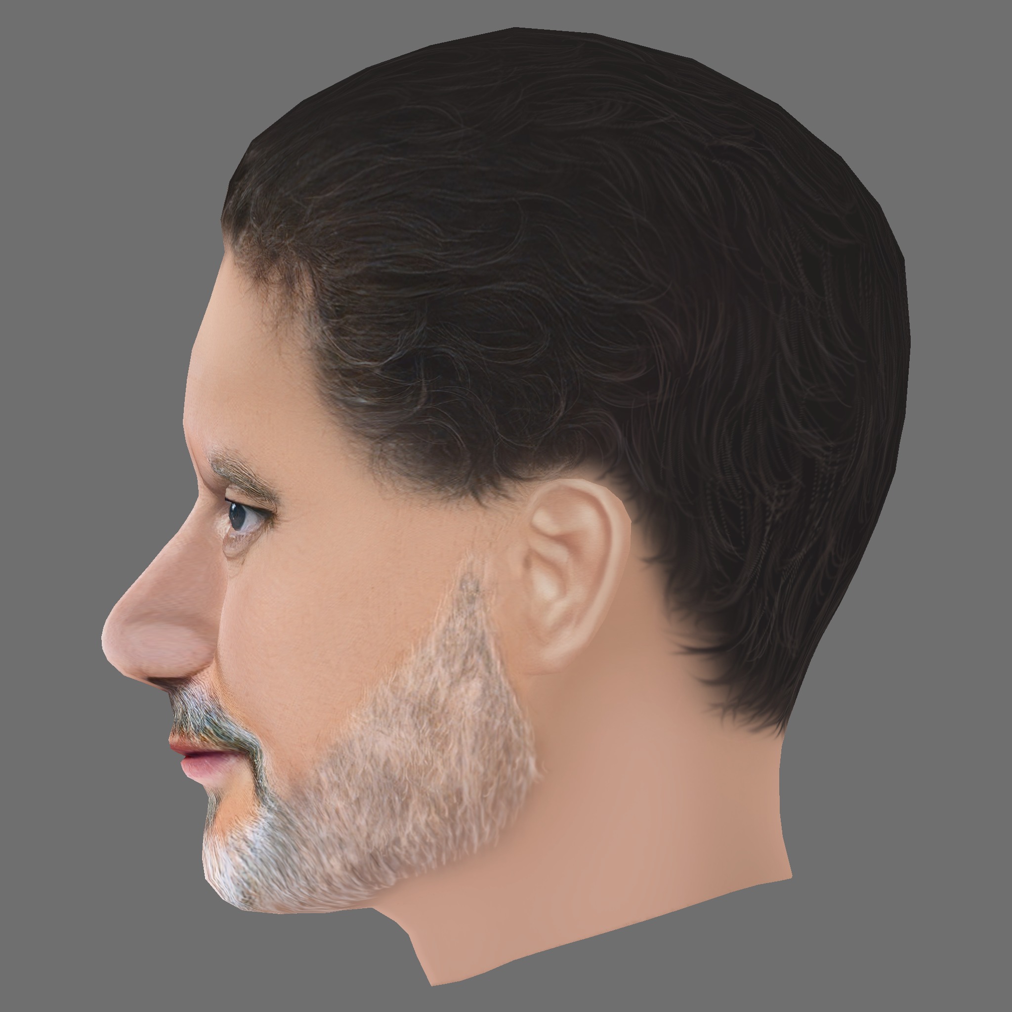 Al Nedjari Head - Low poly head for game Low-poly 3D model_2