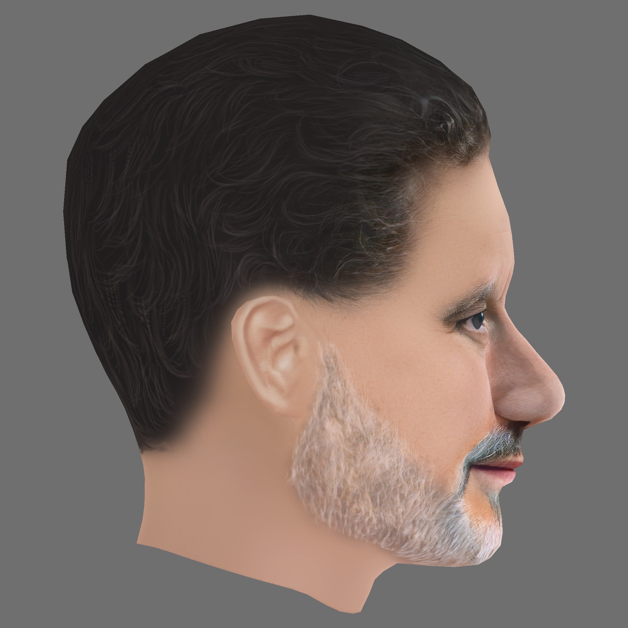 Al Nedjari Head - Low poly head for game Low-poly 3D model_5