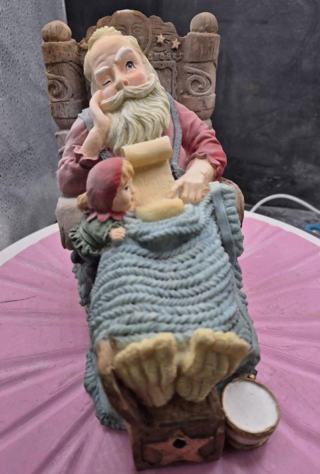 santa resting in bed with list 3D print model_4