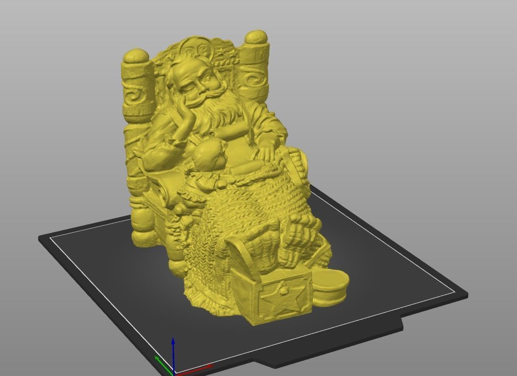 santa resting in bed with list 3D print model_5