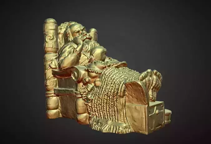 santa resting in bed with list 3D print model
