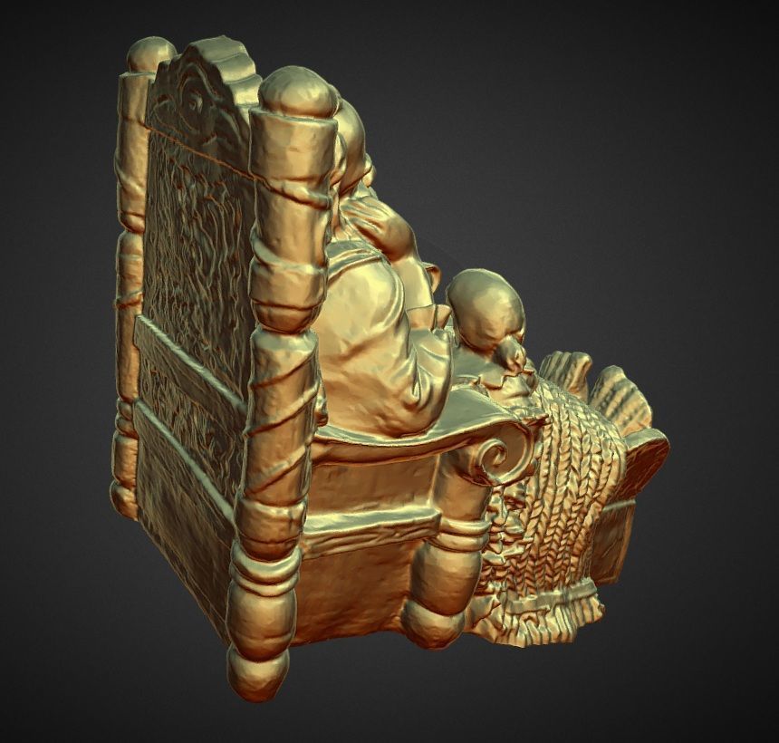 santa resting in bed with list 3D print model_3