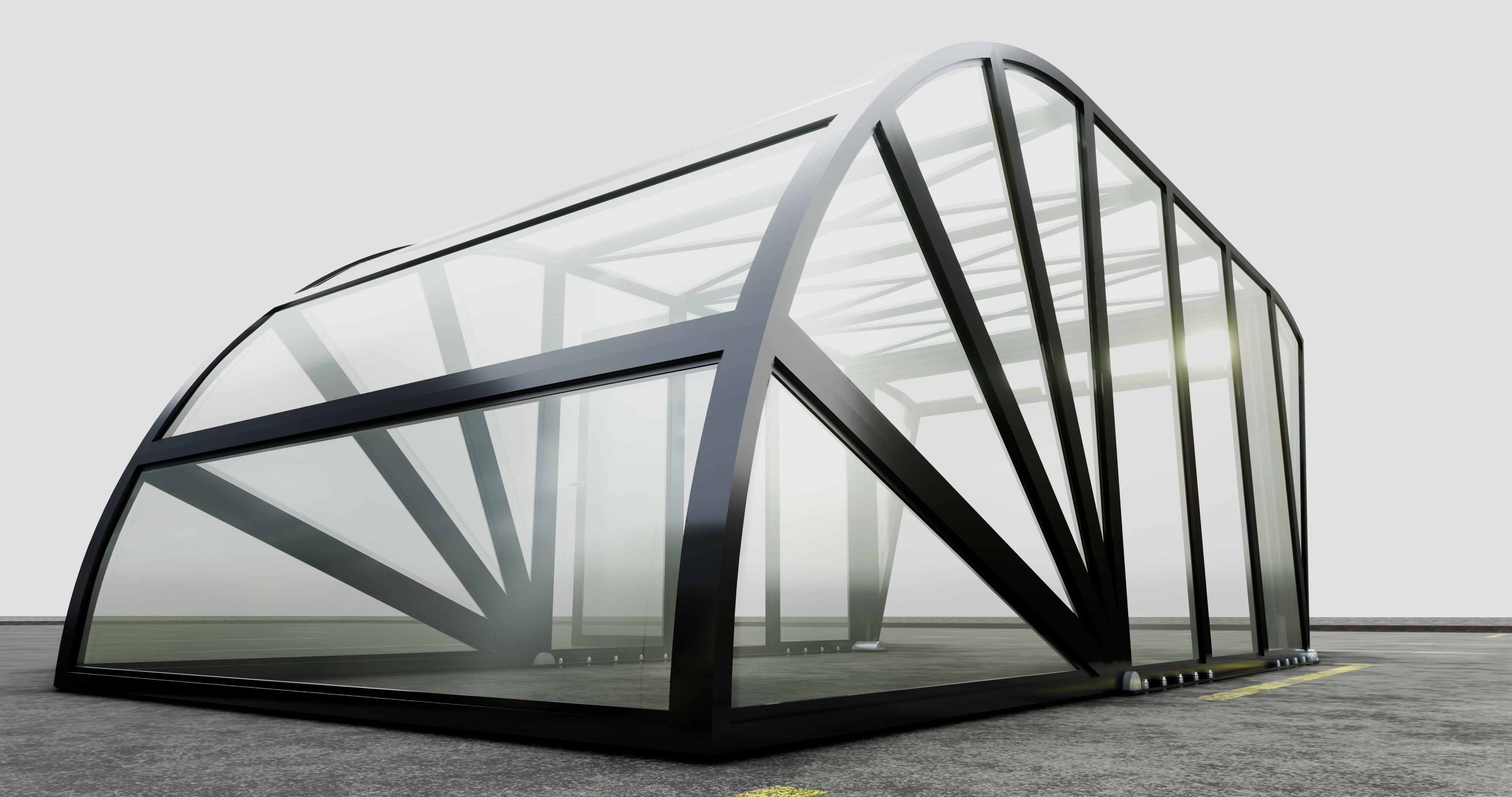 Opening And Closes Carport 3D model_8