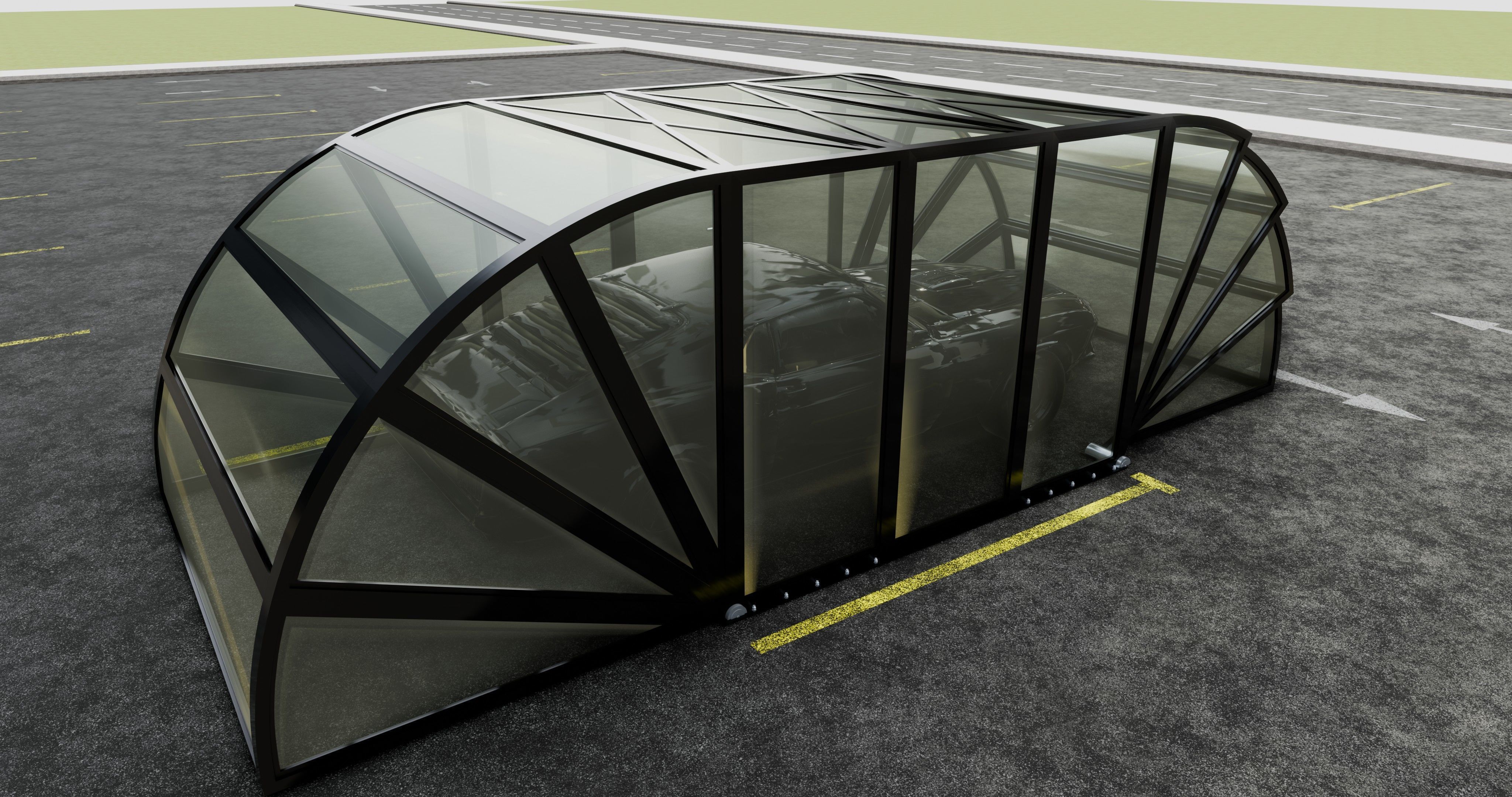 Opening And Closes Carport 3D model_17