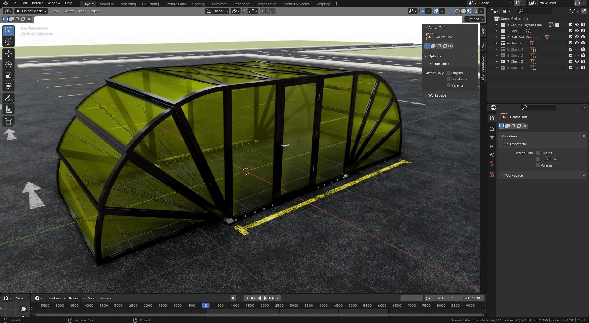 Opening And Closes Carport 3D model_30