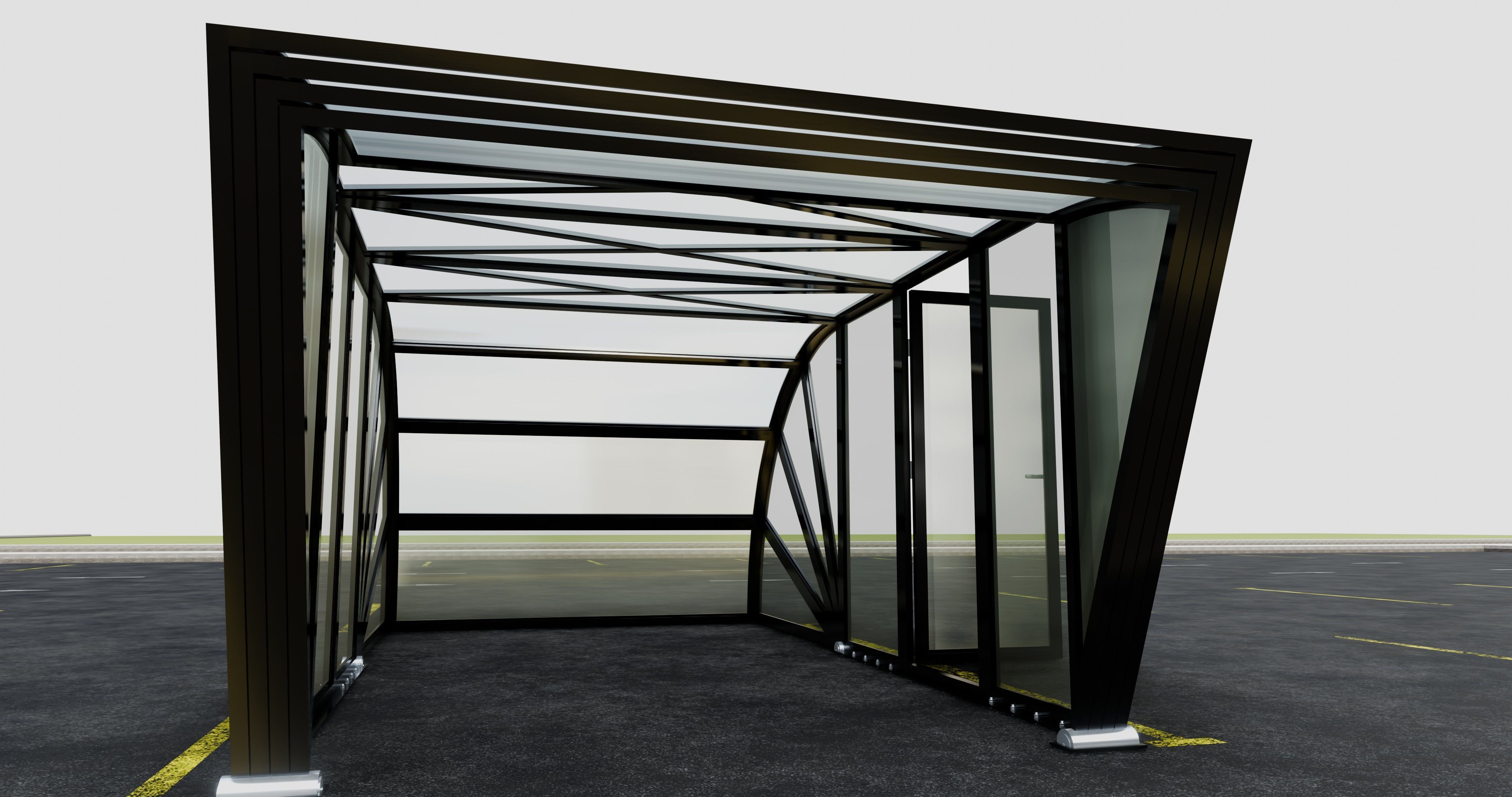Opening And Closes Carport 3D model_10