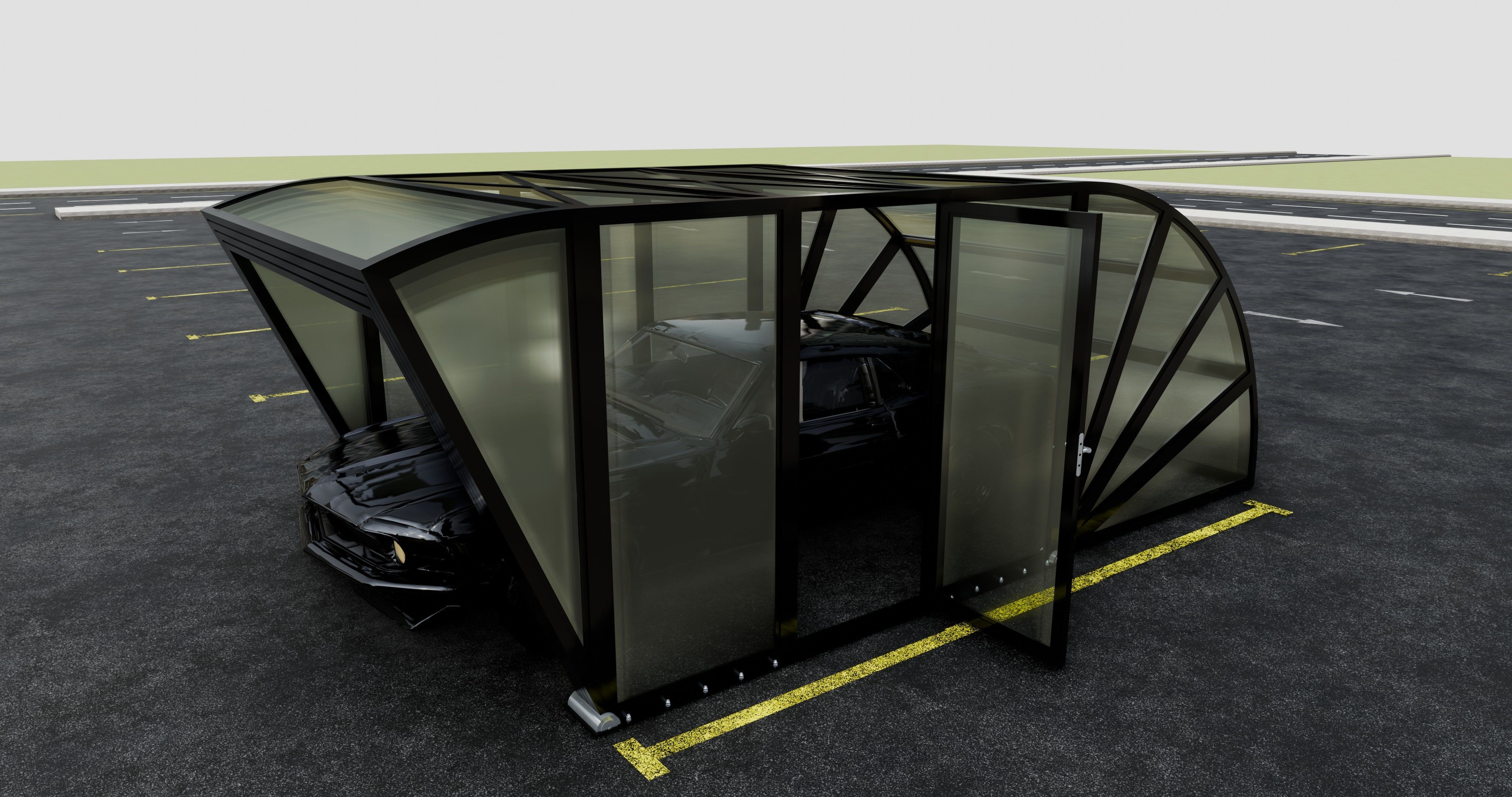 Opening And Closes Carport 3D model_22