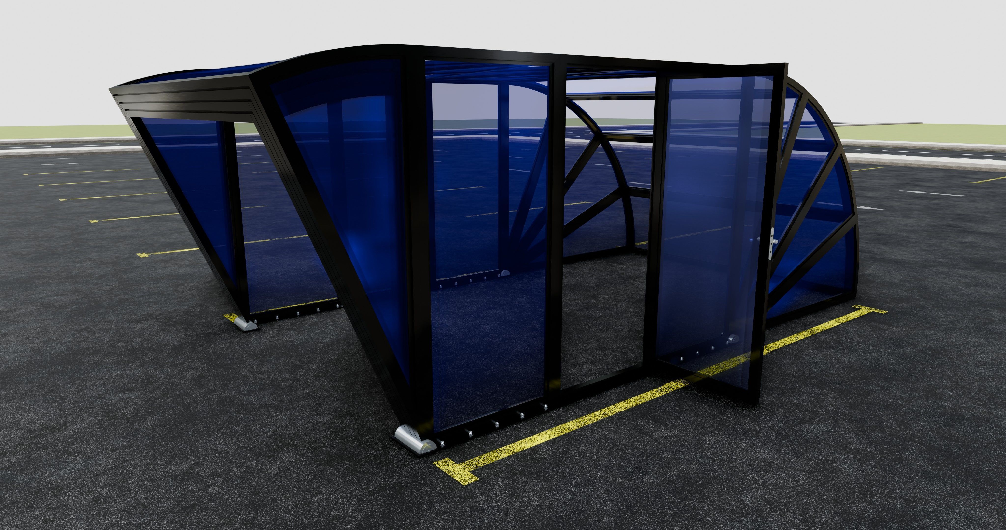 Opening And Closes Carport 3D model_2
