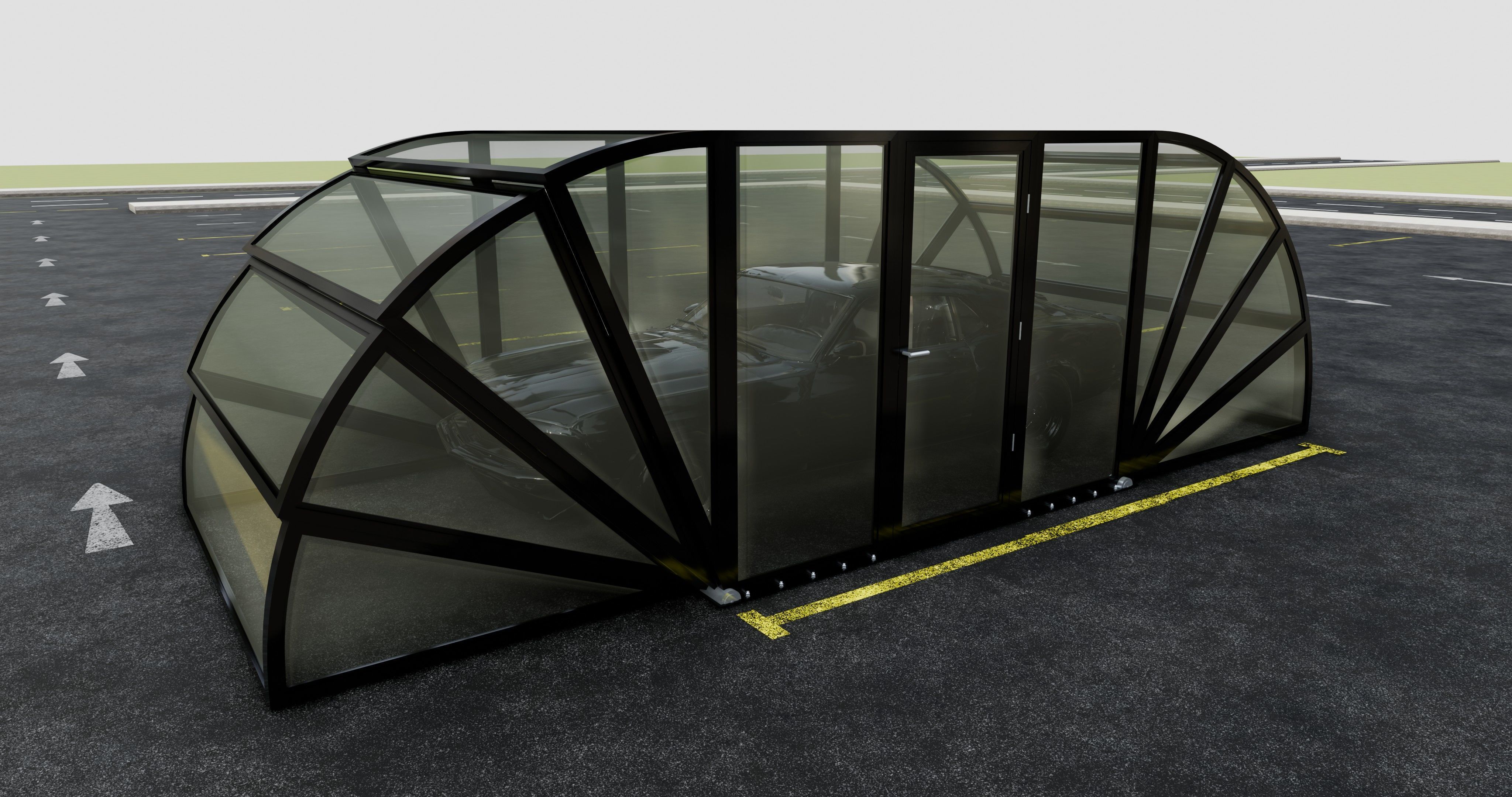 Opening And Closes Carport 3D model_15