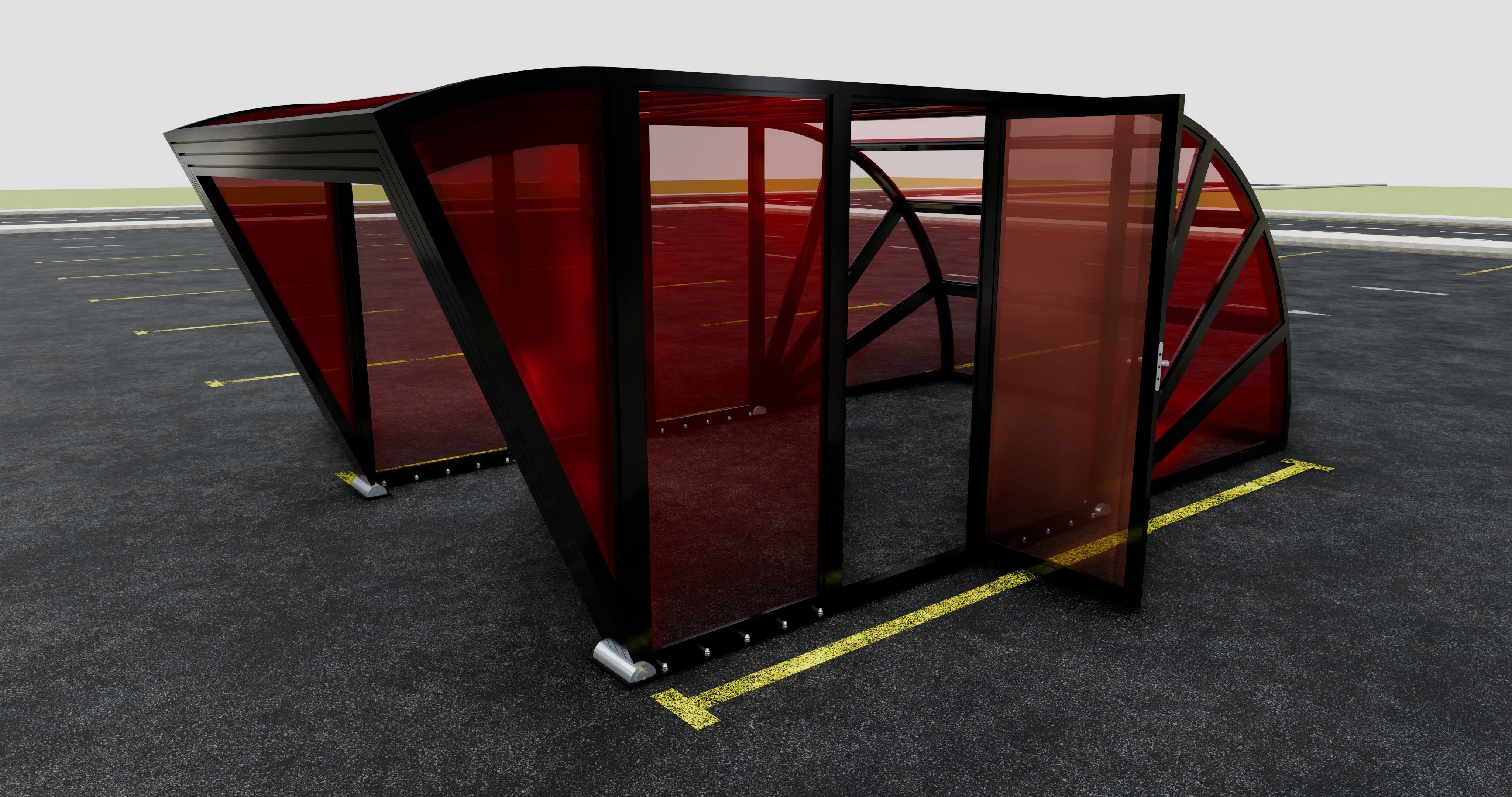 Opening And Closes Carport 3D model_4