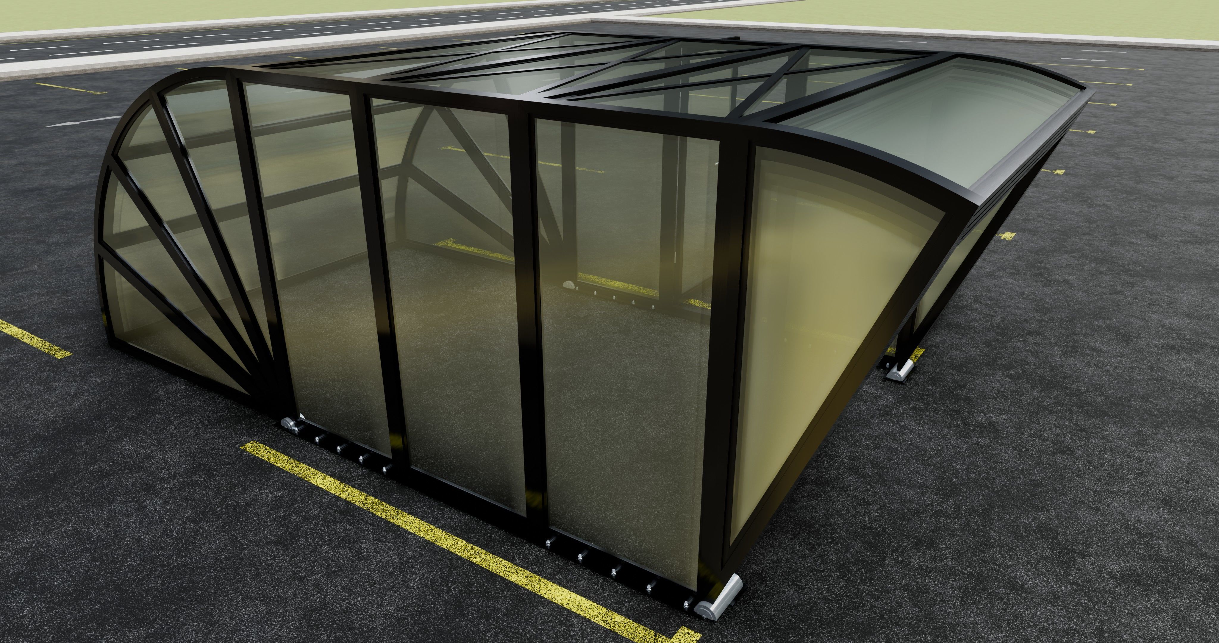 Opening And Closes Carport 3D model_6