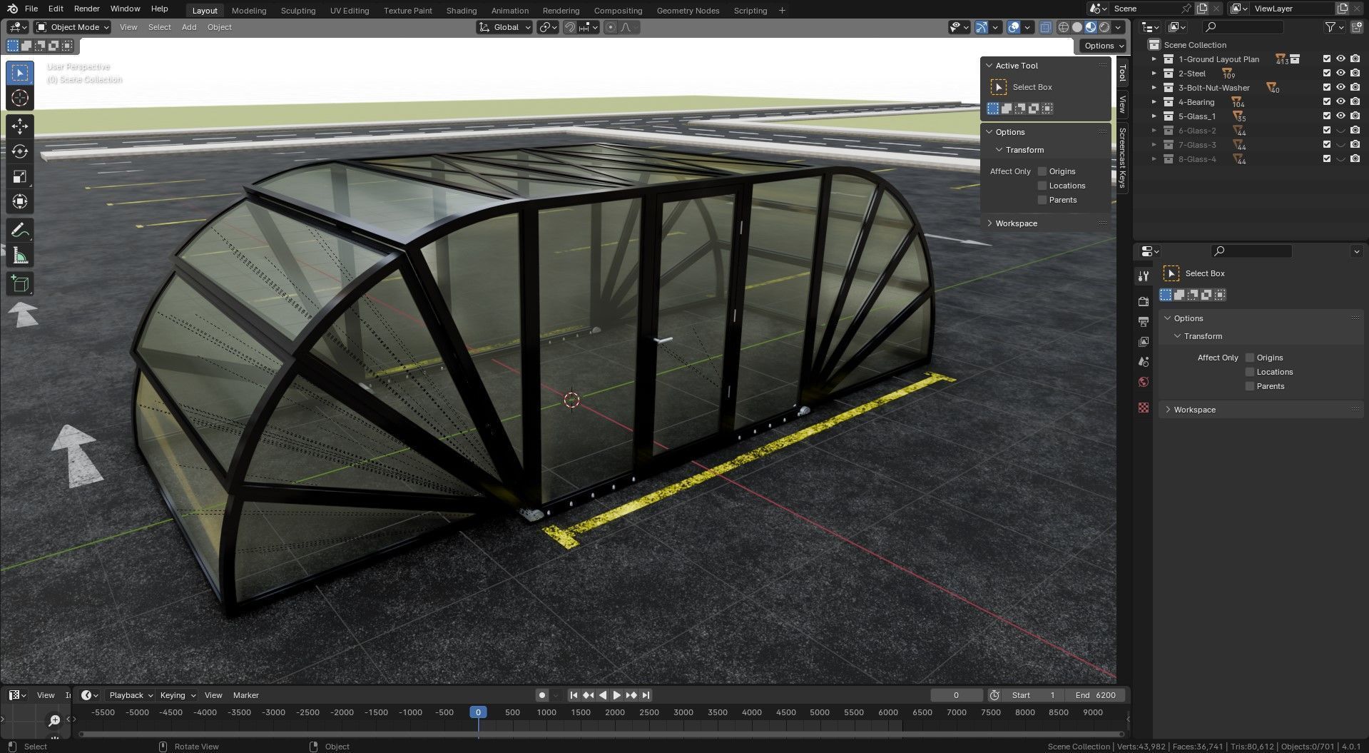 Opening And Closes Carport 3D model_28