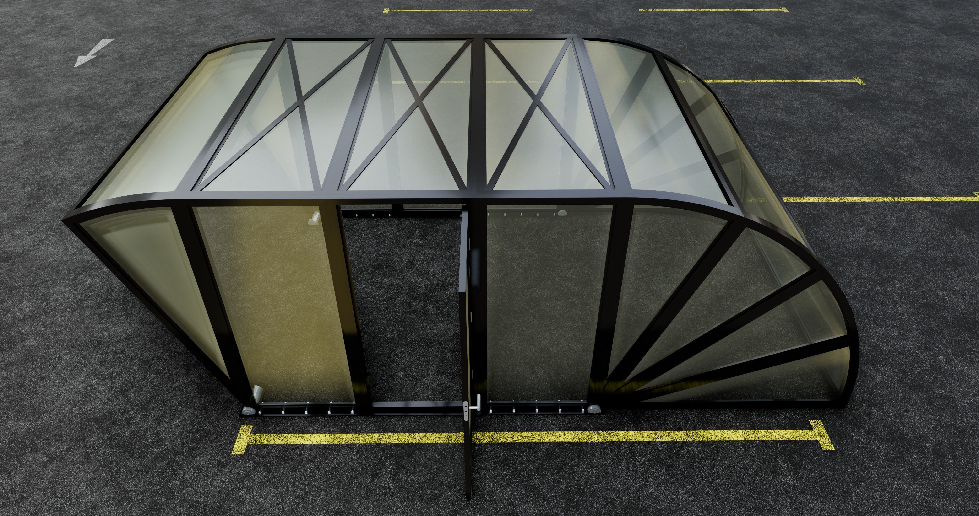 Opening And Closes Carport 3D model_9