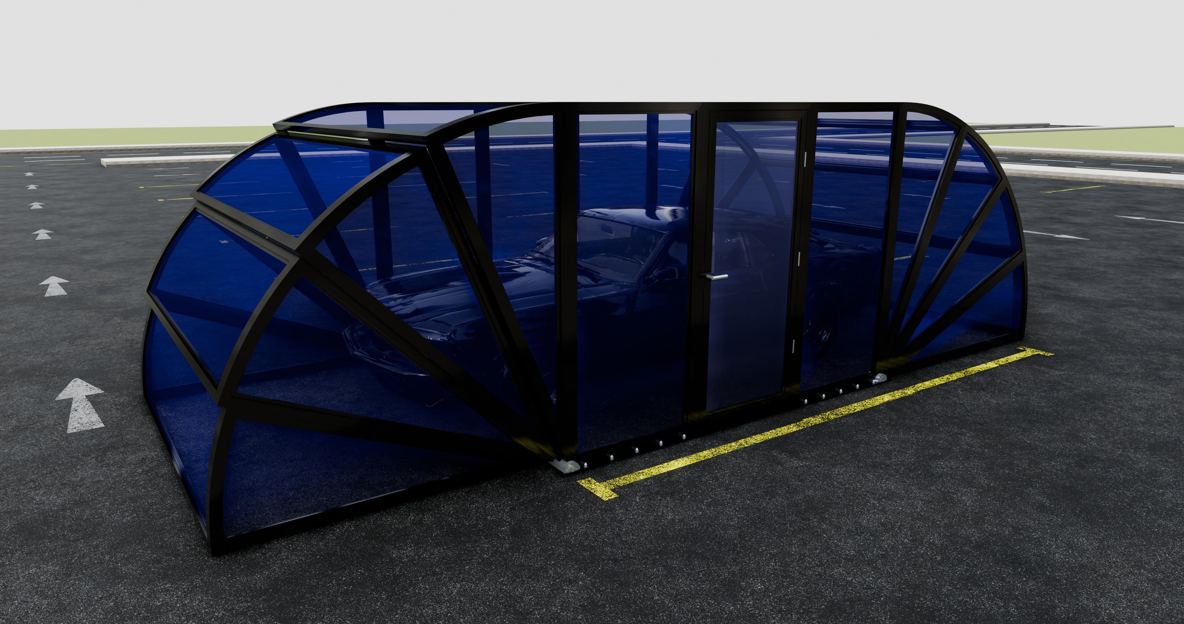 Opening And Closes Carport 3D model_12