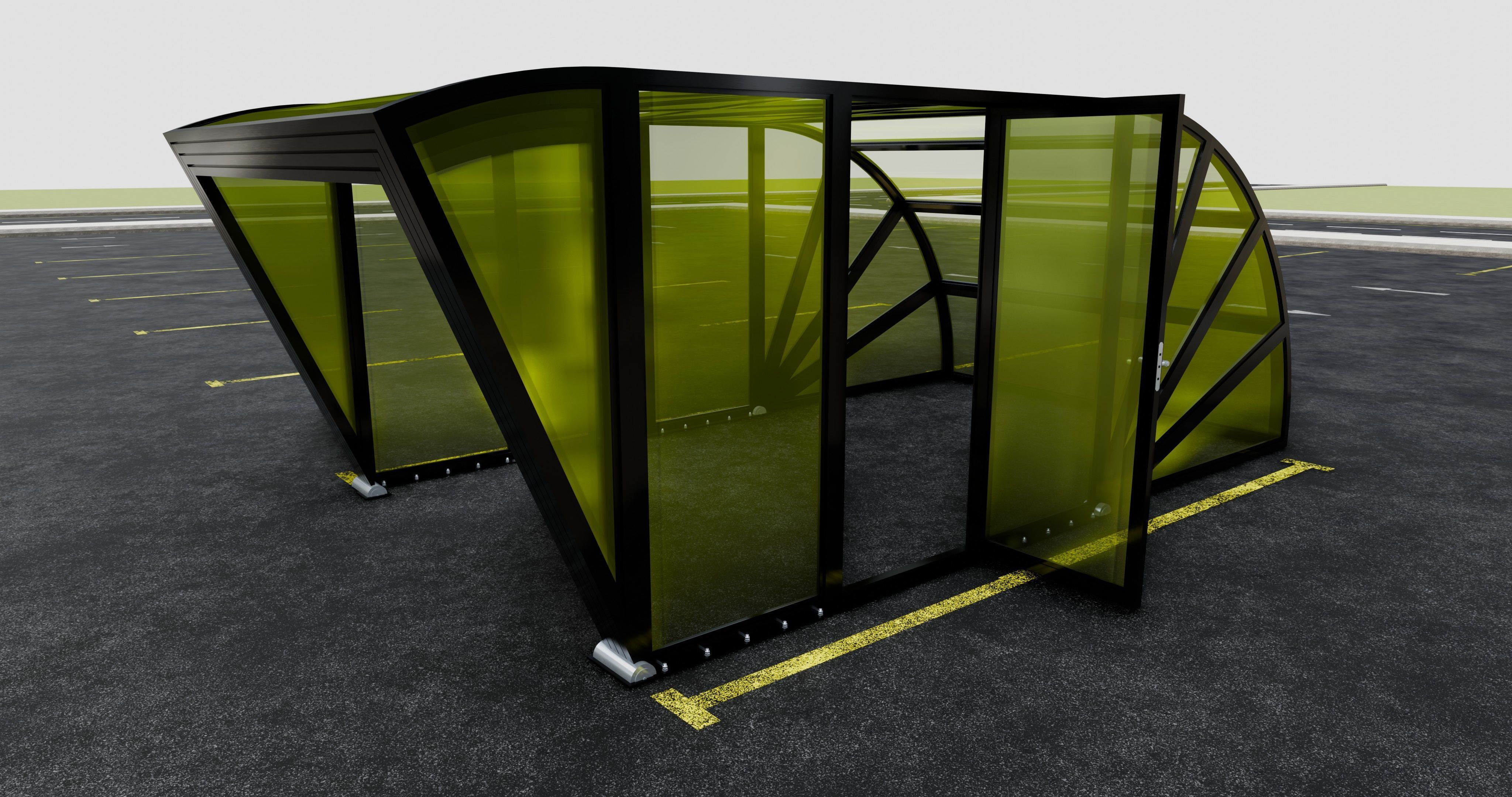 Opening And Closes Carport 3D model_3