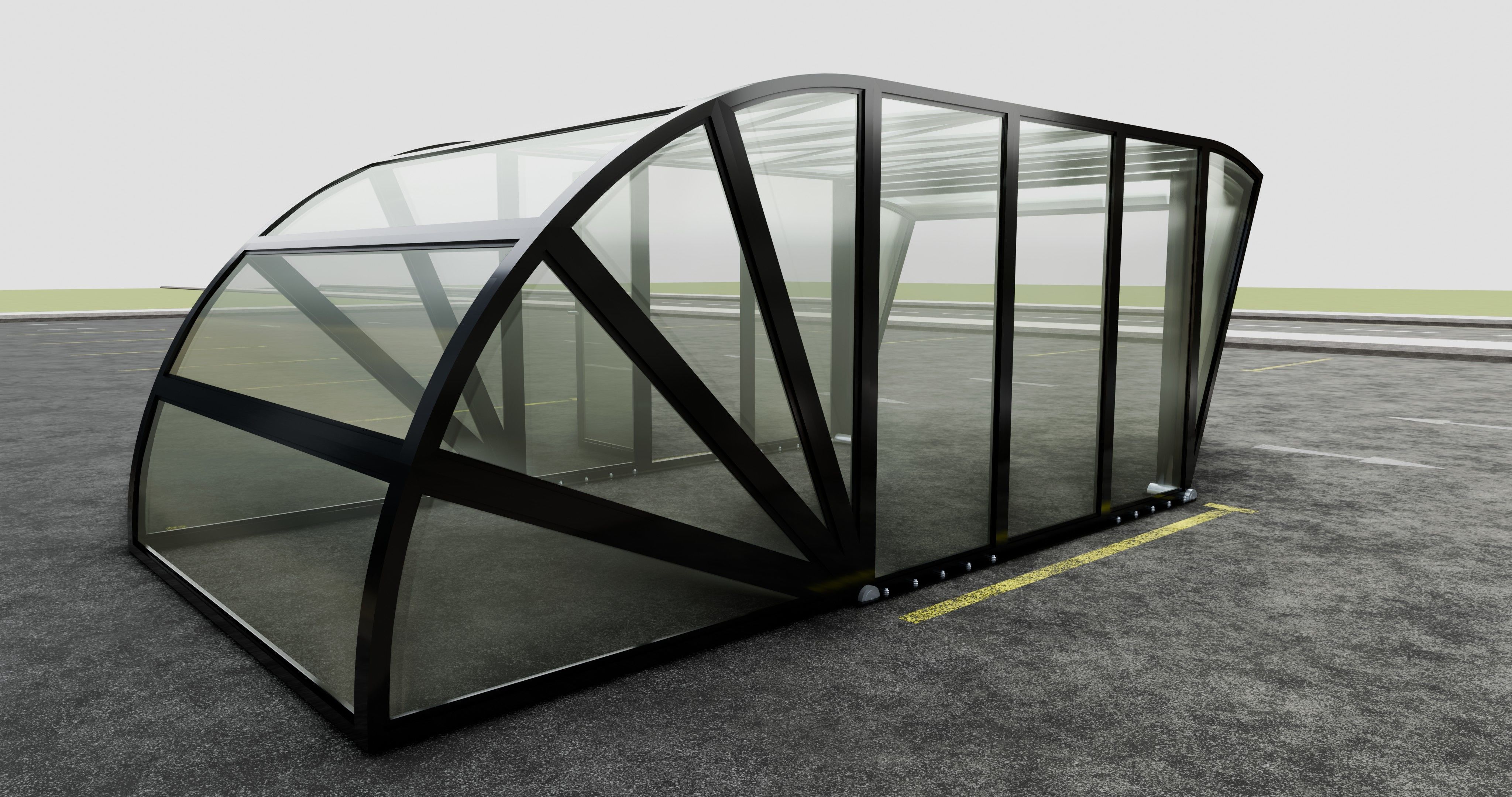 Opening And Closes Carport 3D model_7