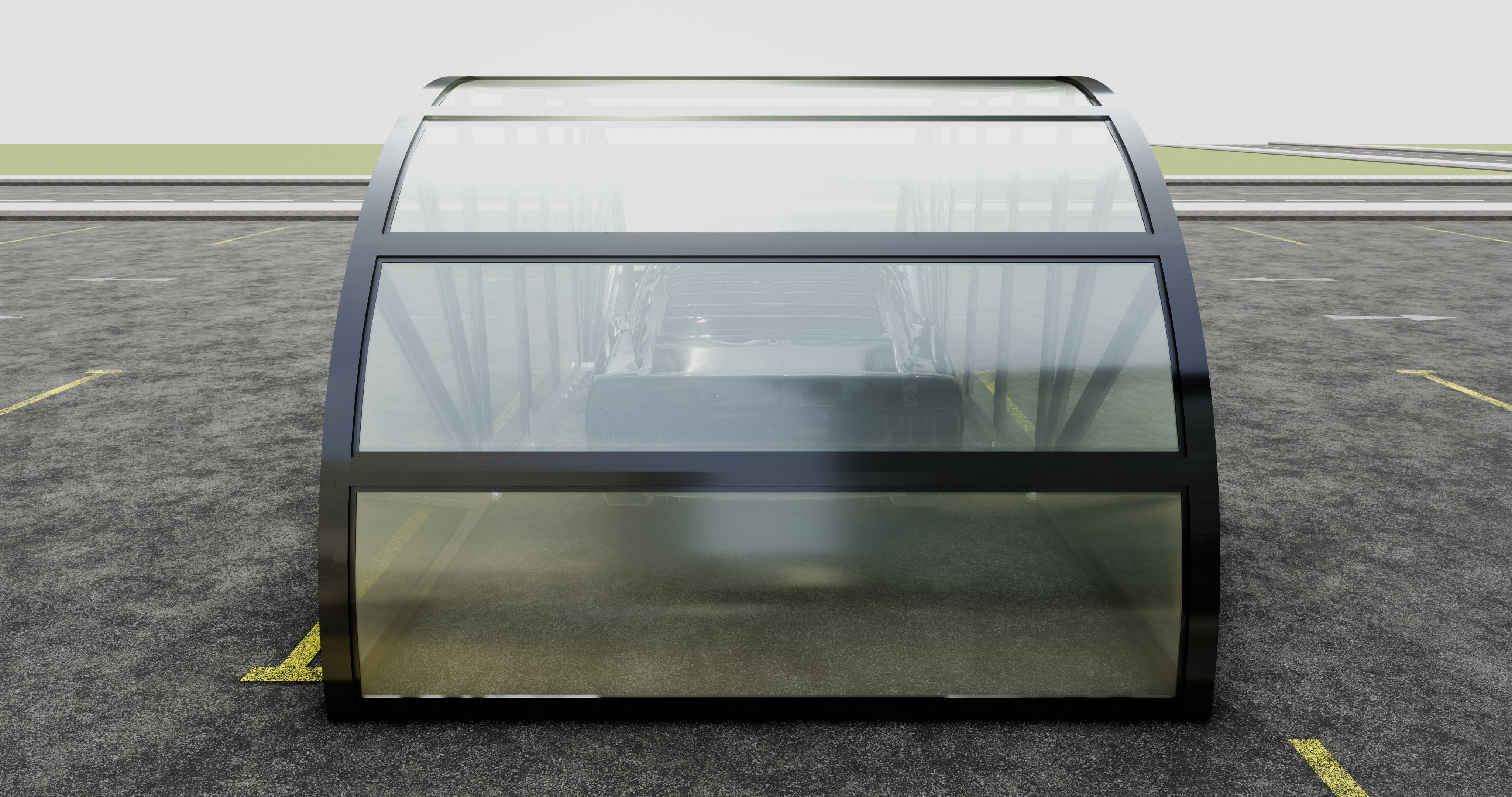 Opening And Closes Carport 3D model_24