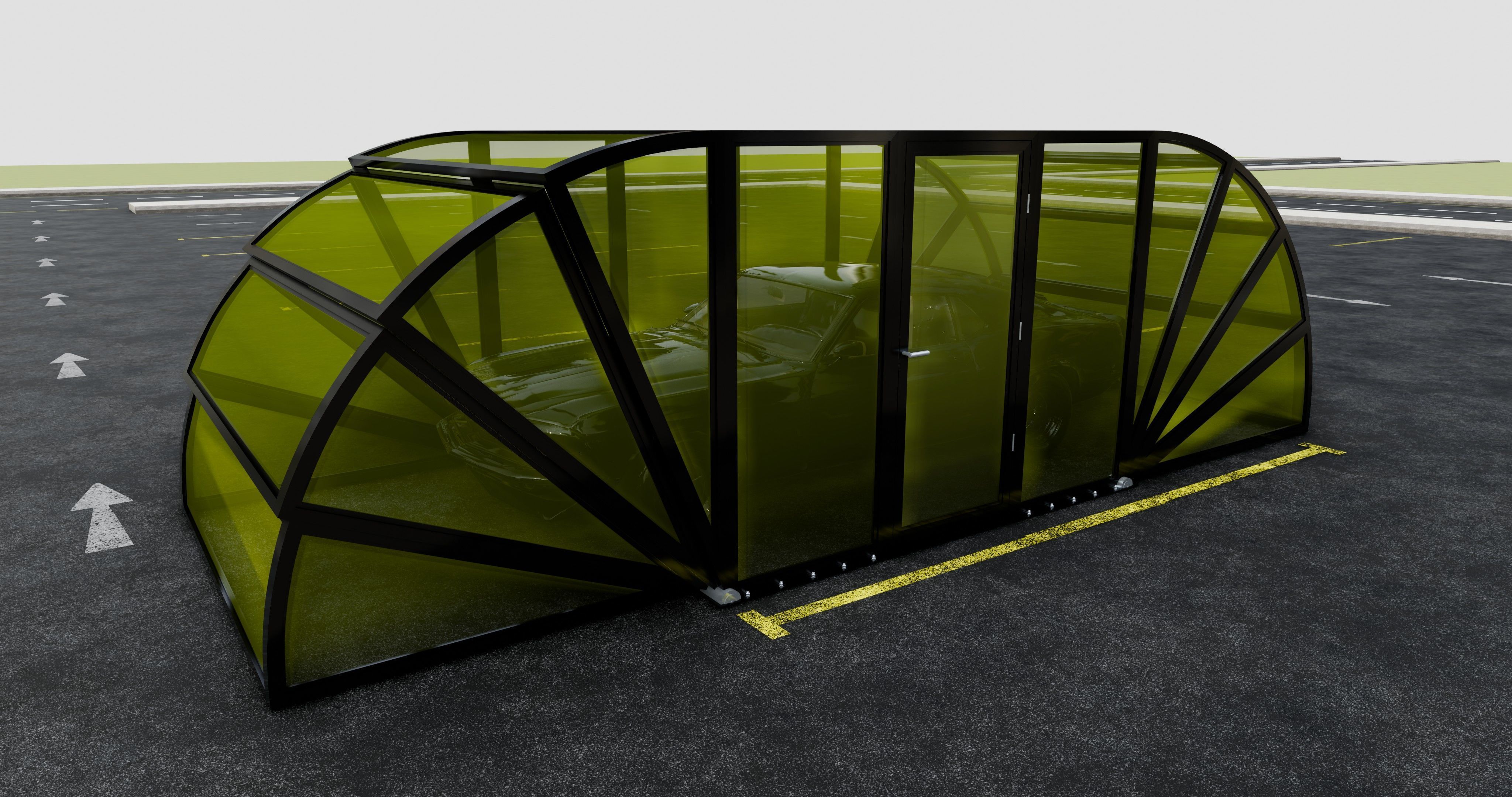 Opening And Closes Carport 3D model_13