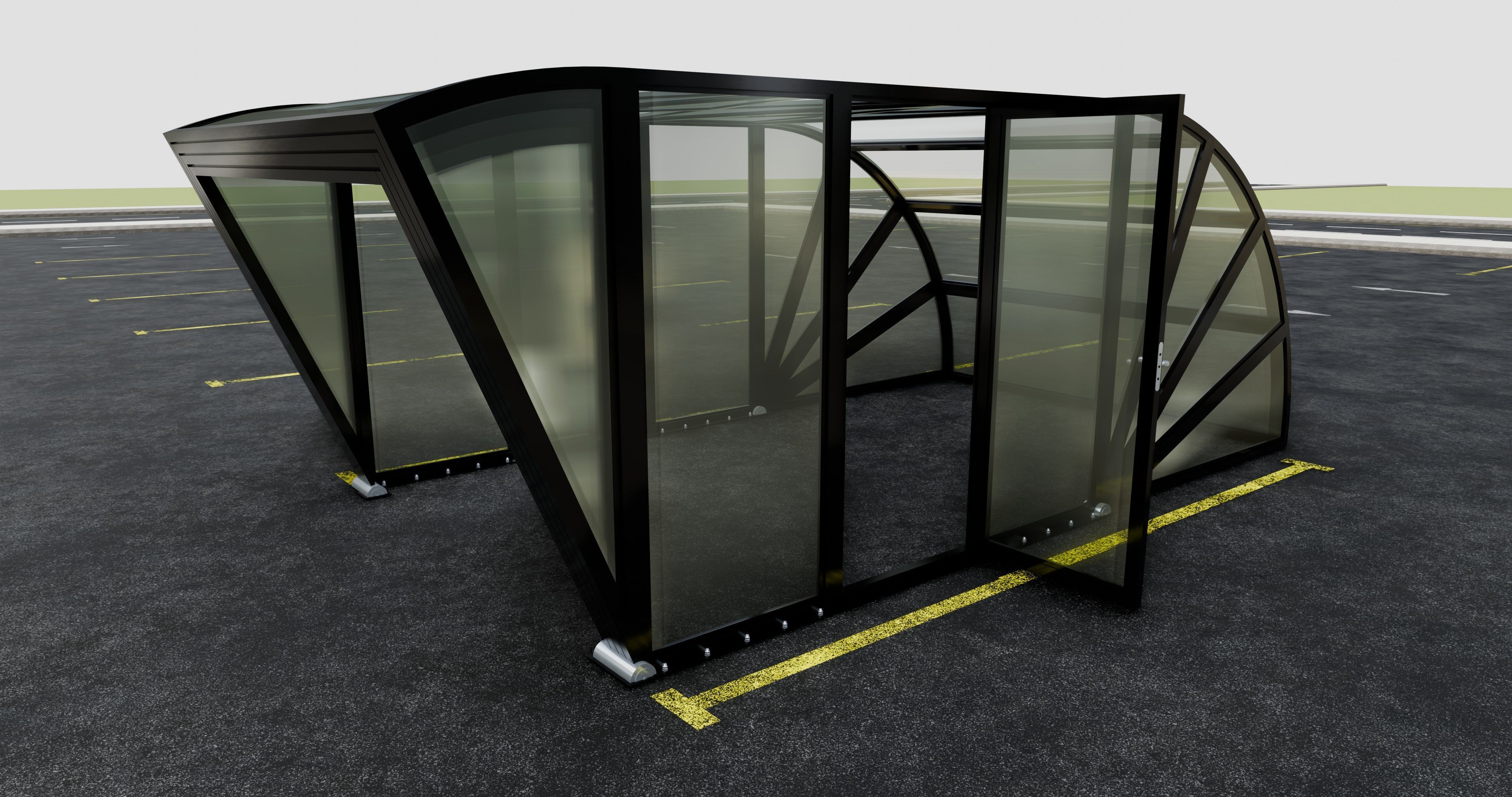 Opening And Closes Carport 3D model_5