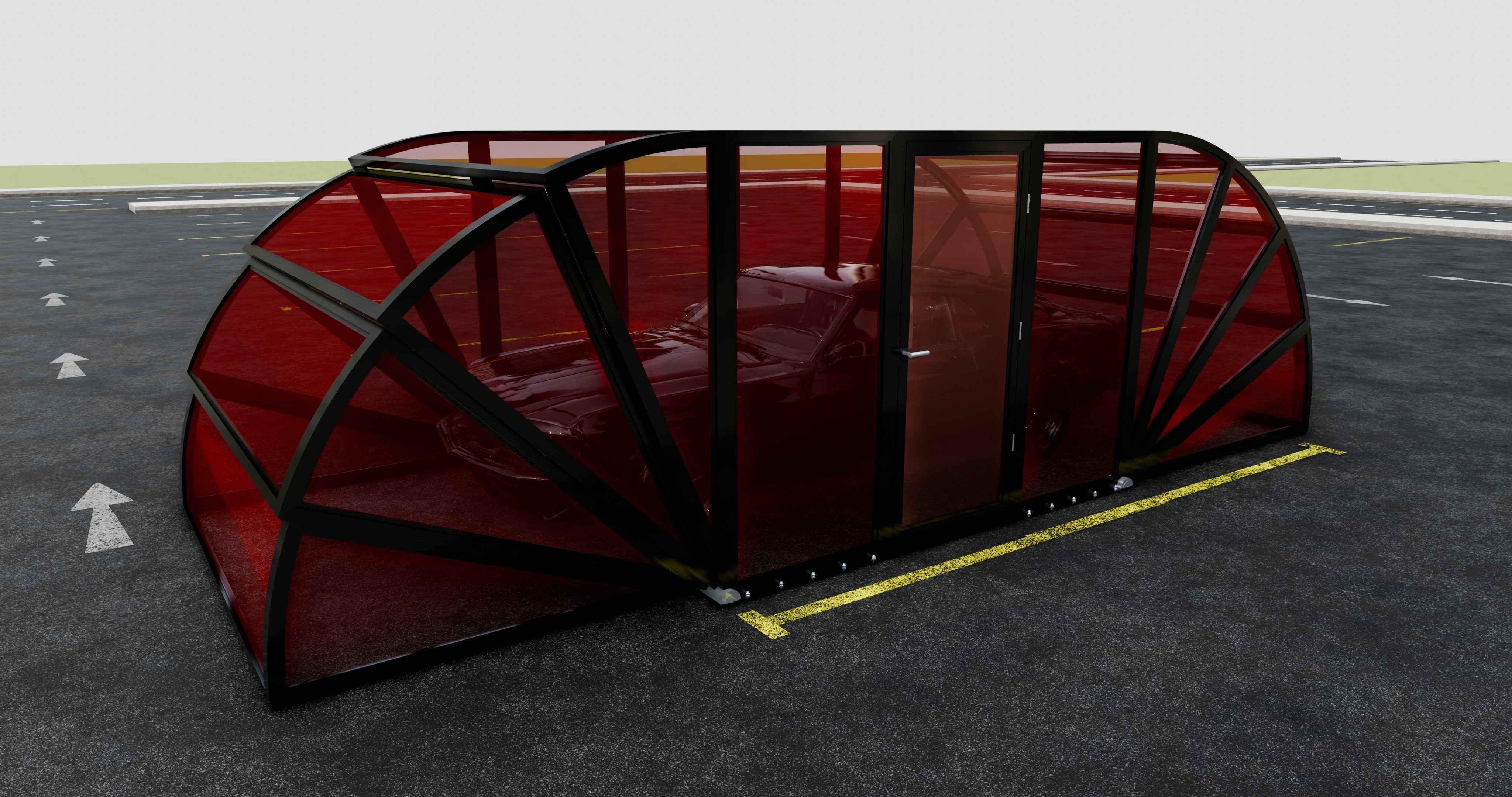 Opening And Closes Carport 3D model_14