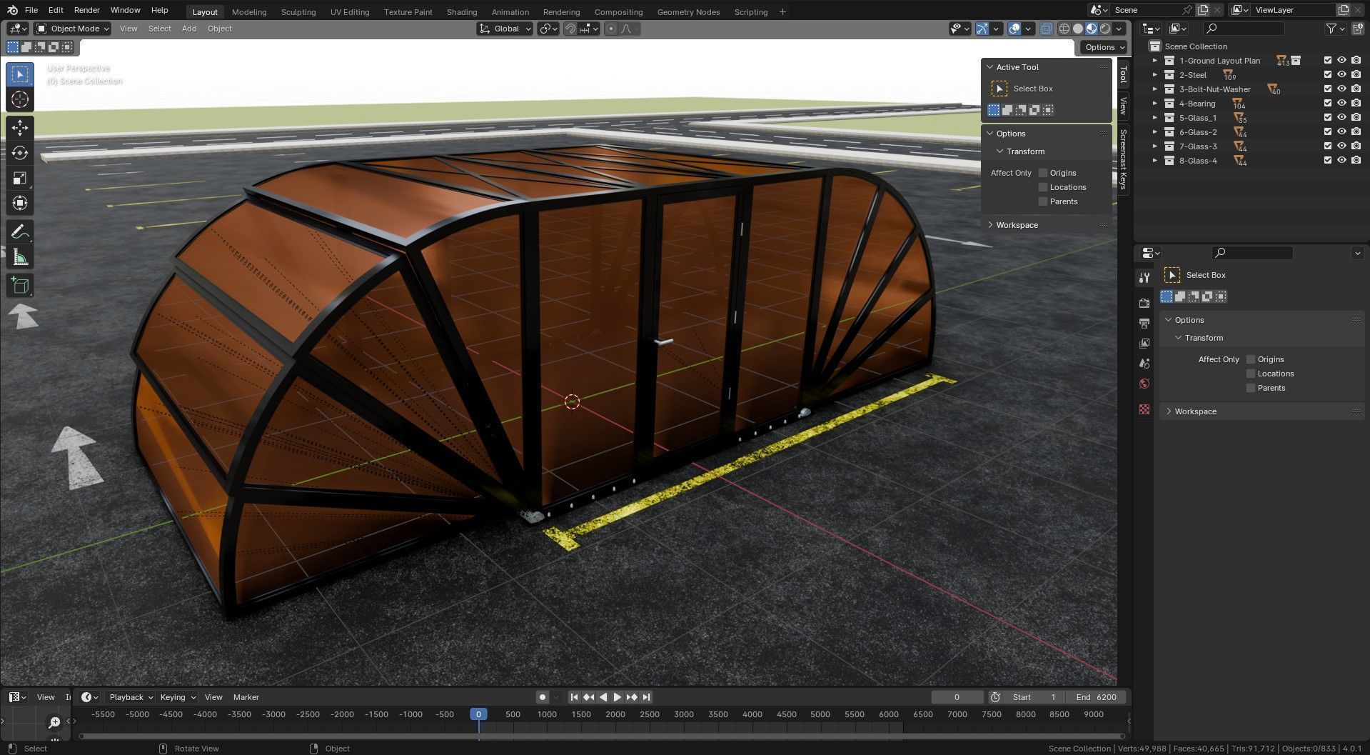 Opening And Closes Carport 3D model_32