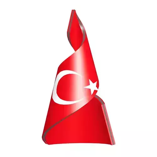 Turkish Flag on a Helical Structure
