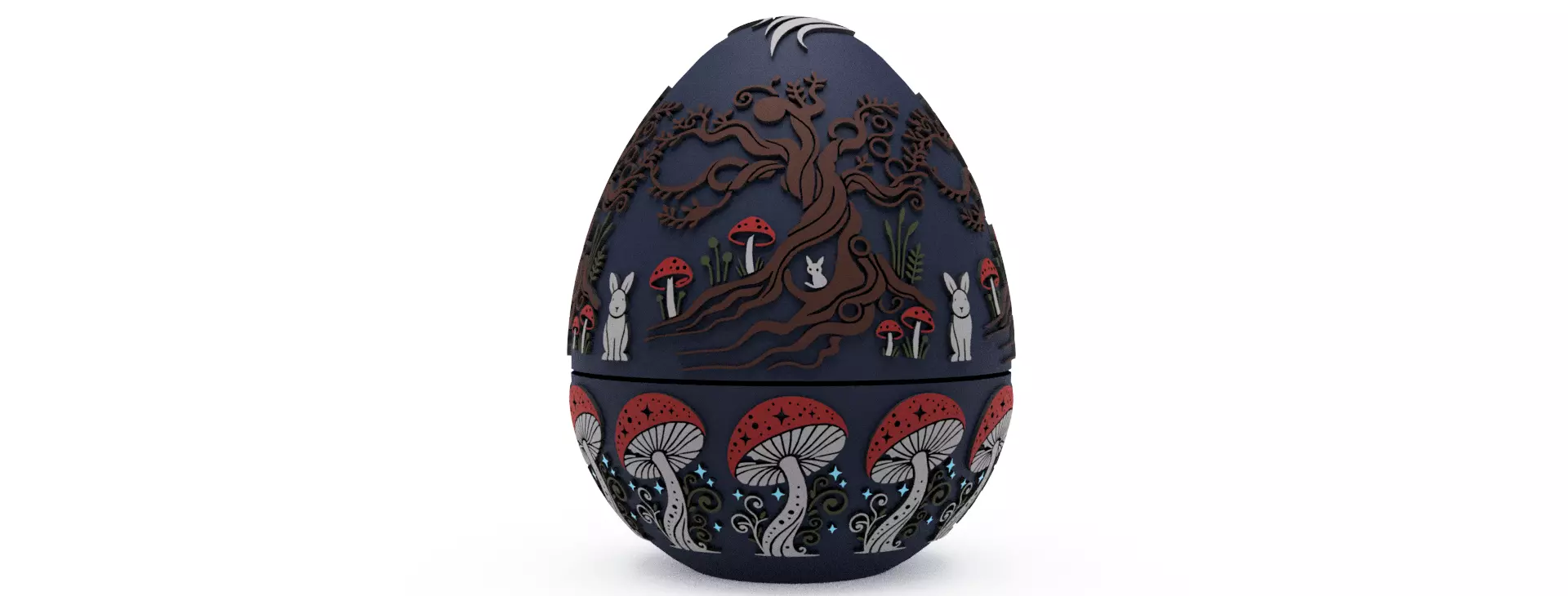 Enchanted Mushroom Forest Egg 3D print model