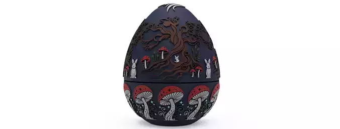 Enchanted Mushroom Forest Egg 3D print model