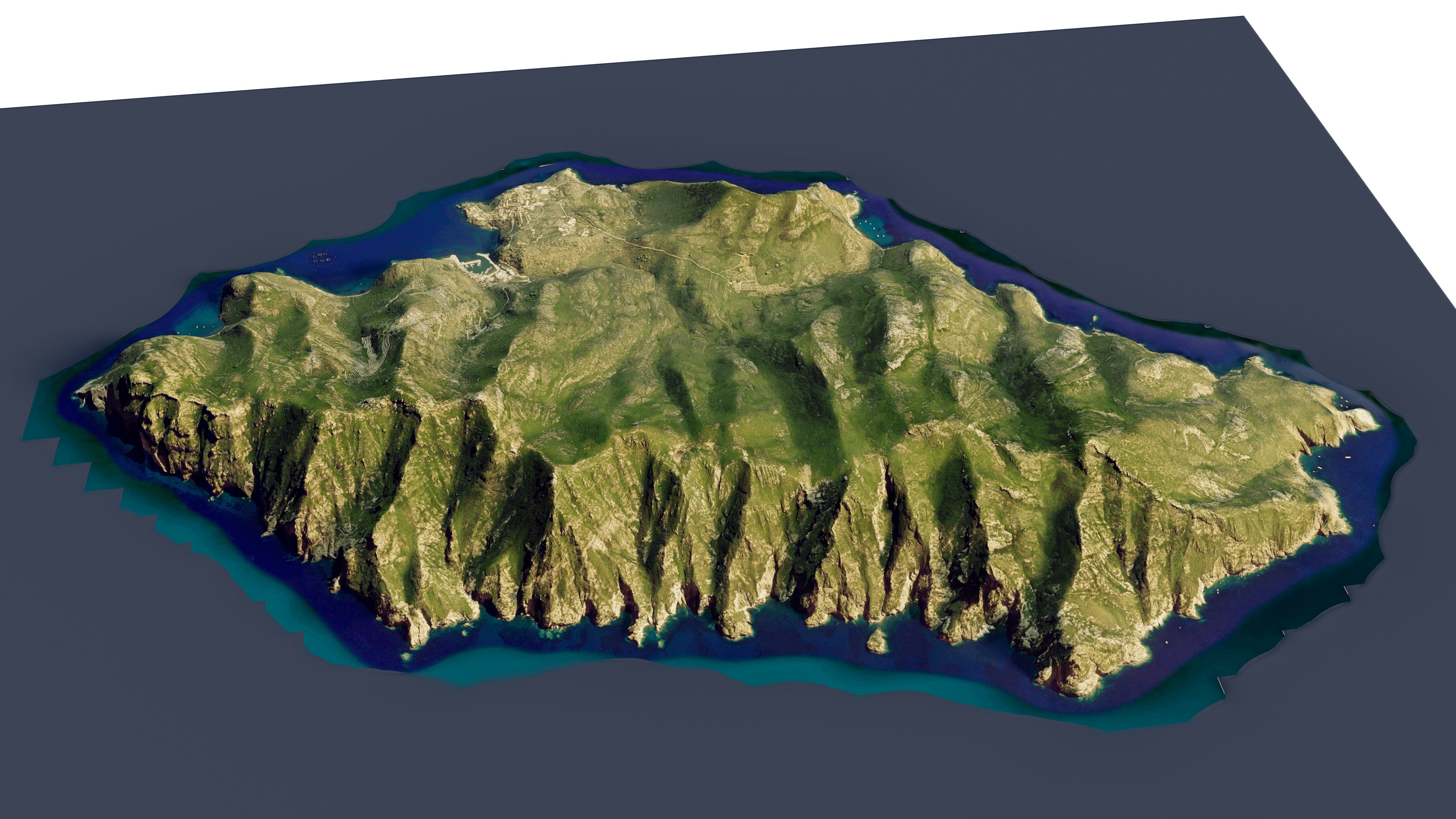 Capraia island 3d model terrain Low-poly 3D model_11