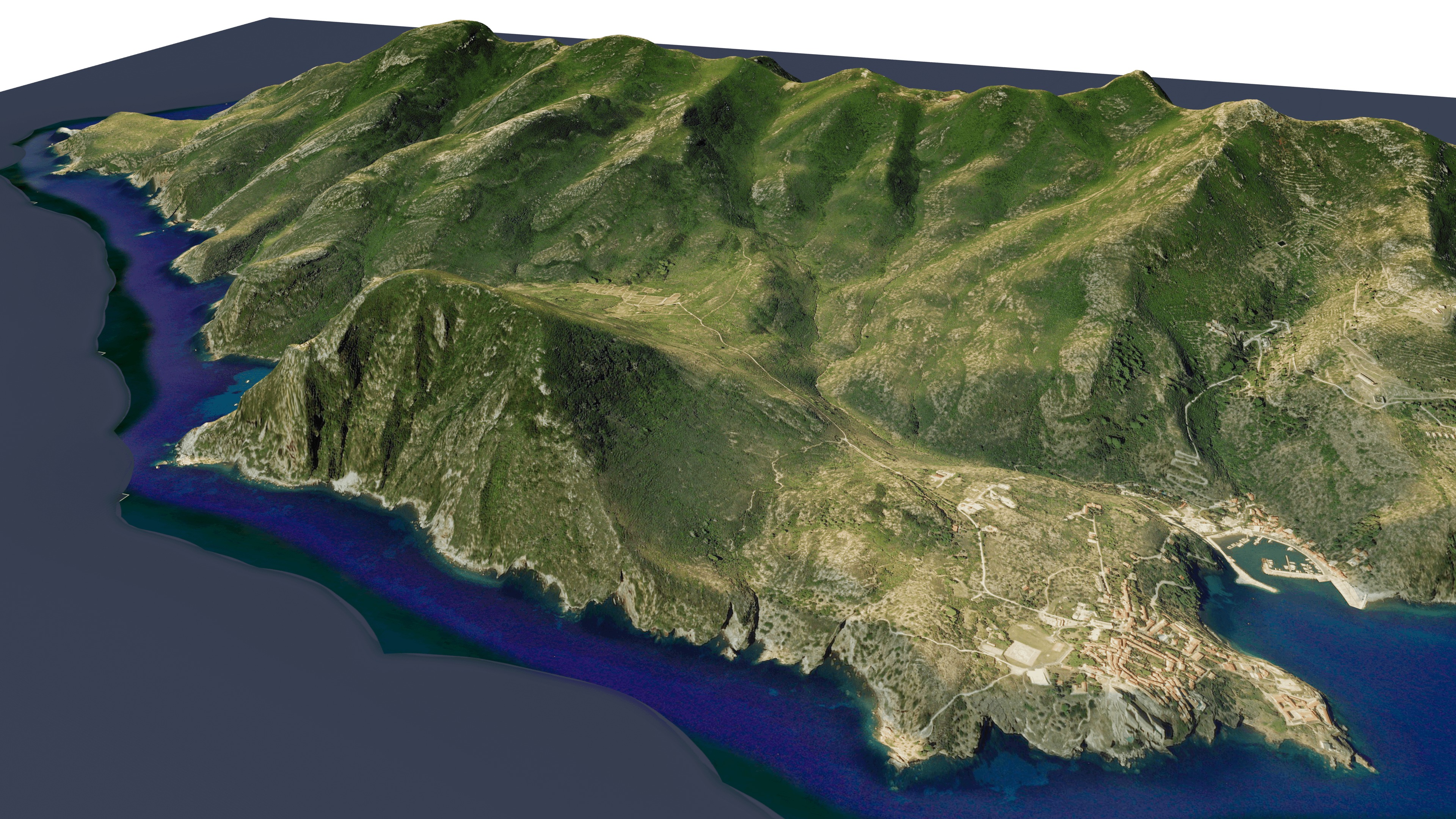 Capraia island 3d model terrain Low-poly 3D model_5