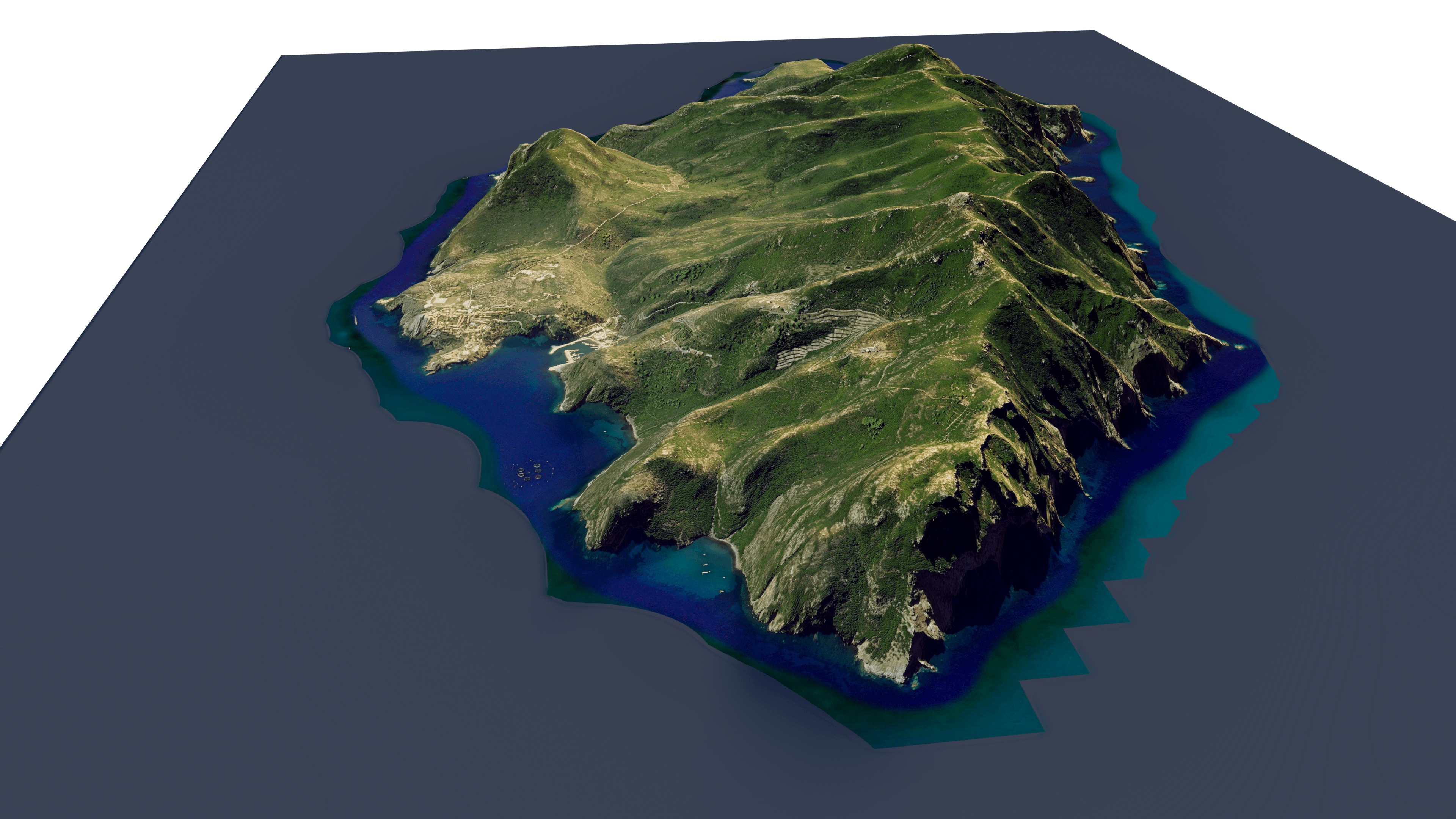 Capraia island 3d model terrain Low-poly 3D model_8