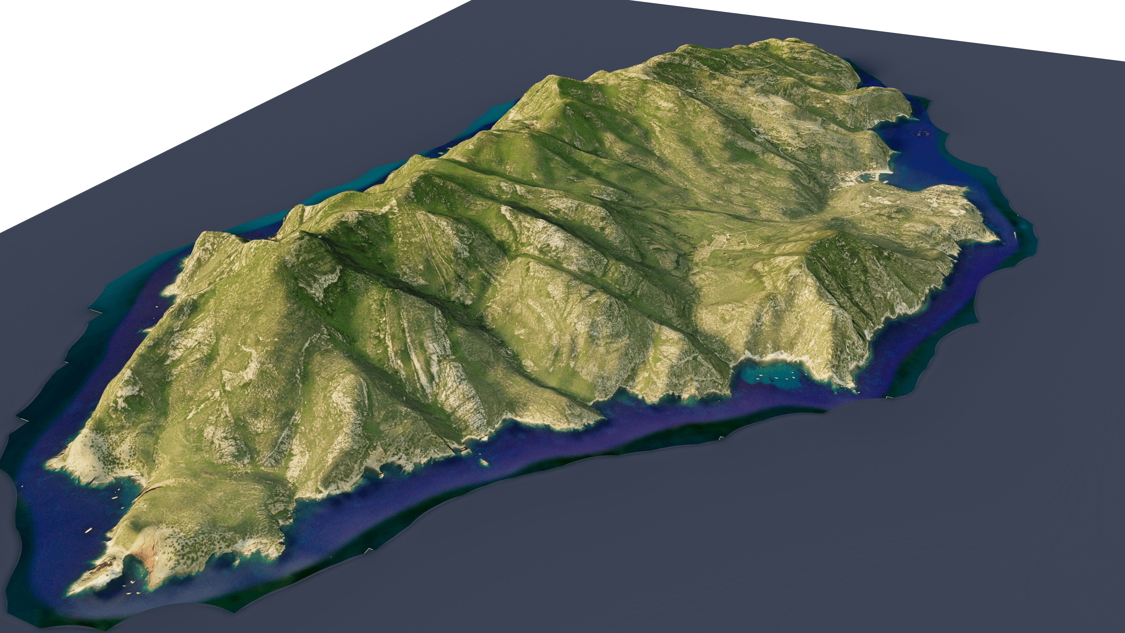 Capraia island 3d model terrain Low-poly 3D model_13