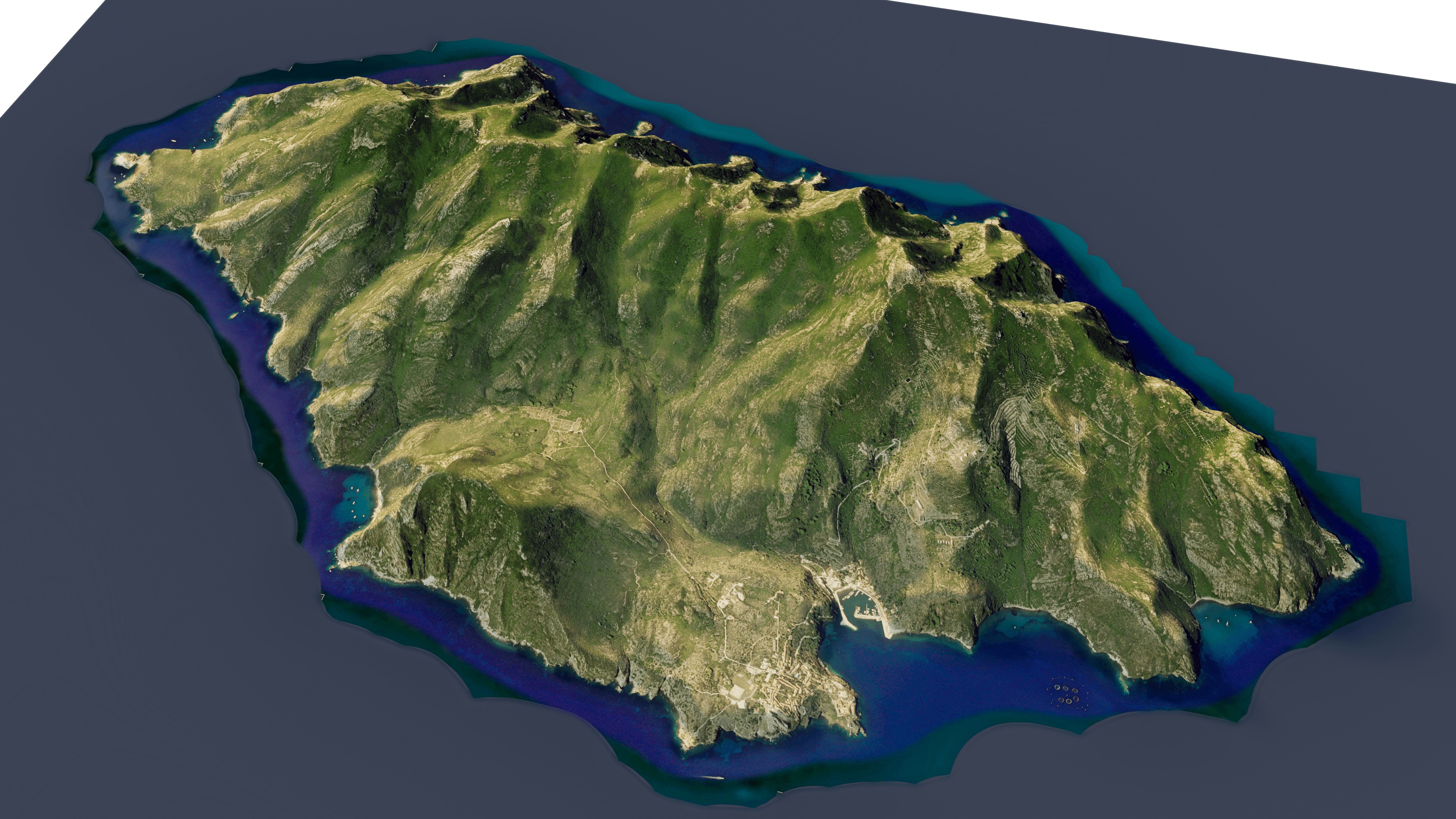 Capraia island 3d model terrain Low-poly 3D model_7