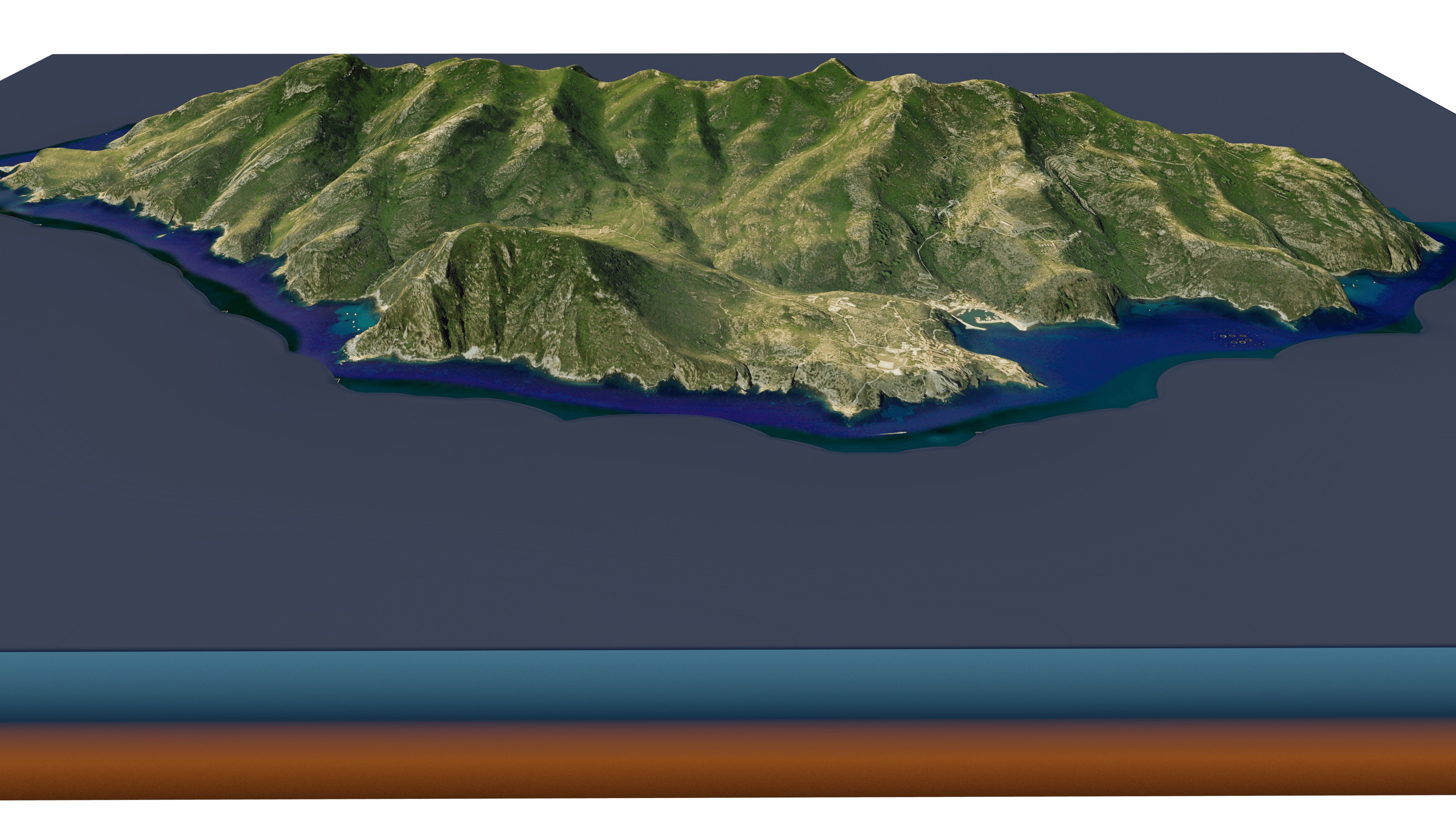 Capraia island 3d model terrain Low-poly 3D model_3