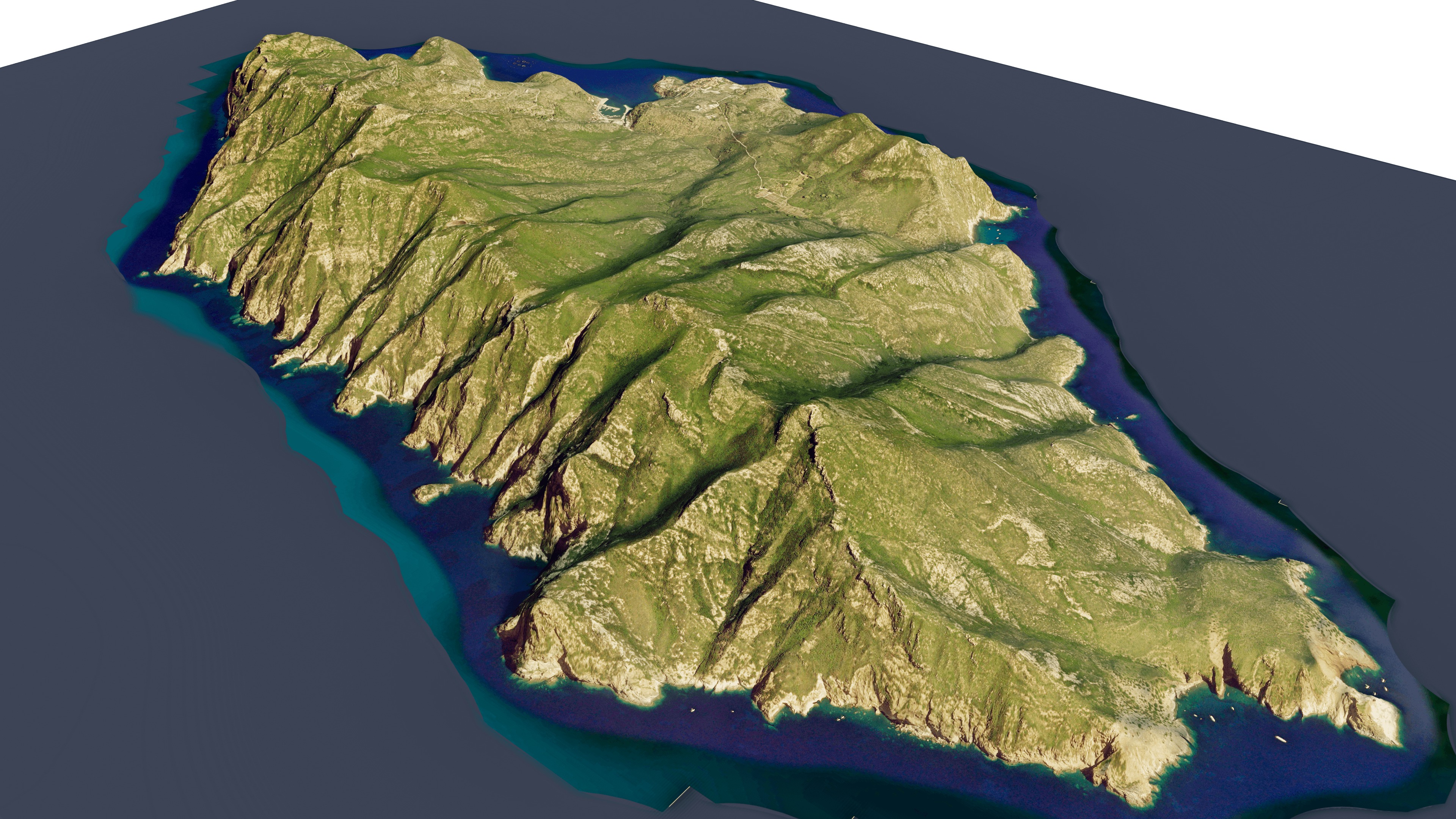 Capraia island 3d model terrain Low-poly 3D model_12