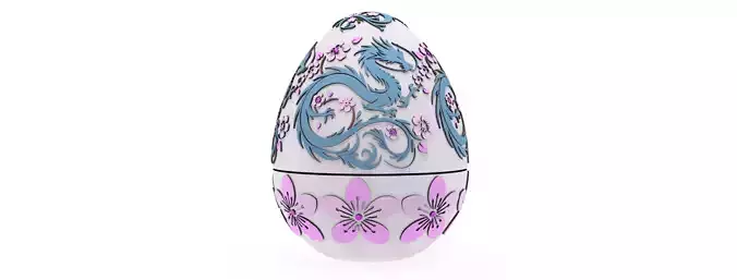 Entangled Blossom Dragon Egg Embossed and Debossed 