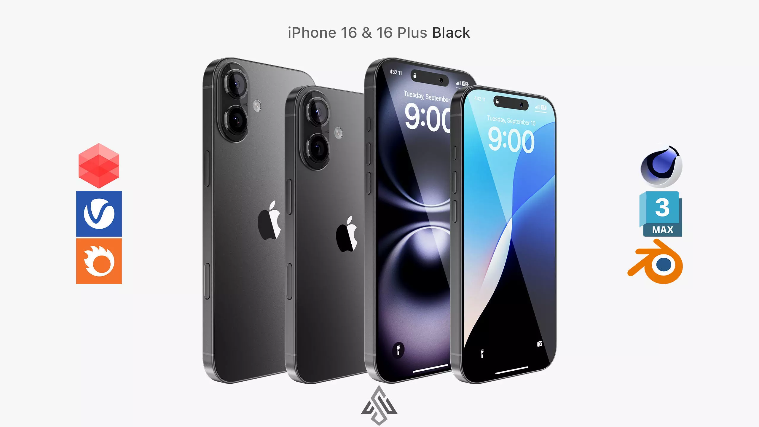 Apple iPhone 16 - 16 Plus Black Collection 3D model_0