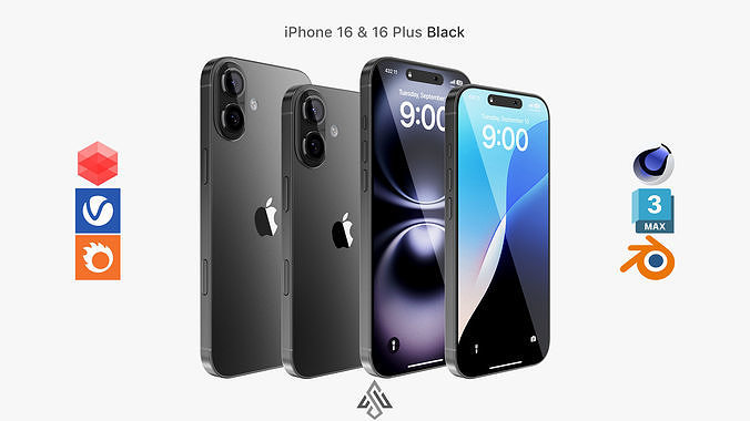 Apple iPhone 16 - 16 Plus Black Collection 3D model