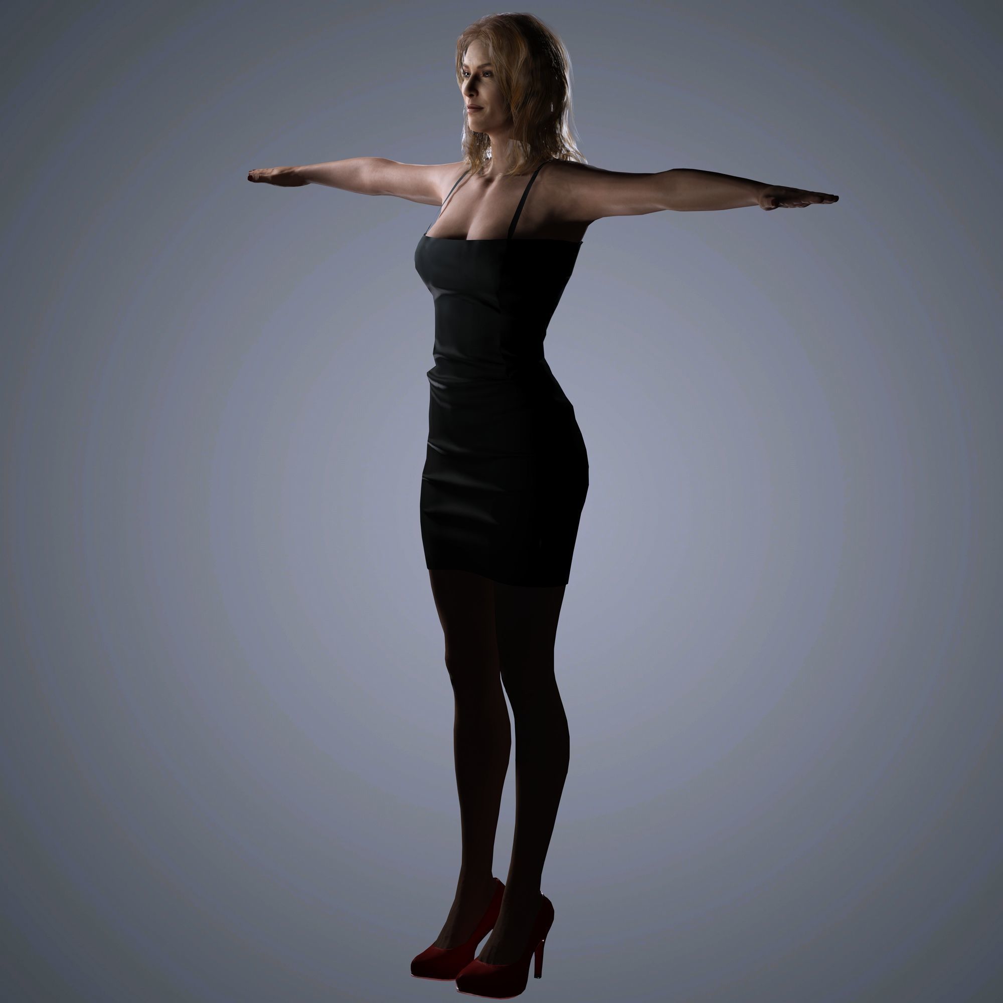 Kate Winslet Character  Low-poly 3D model_12