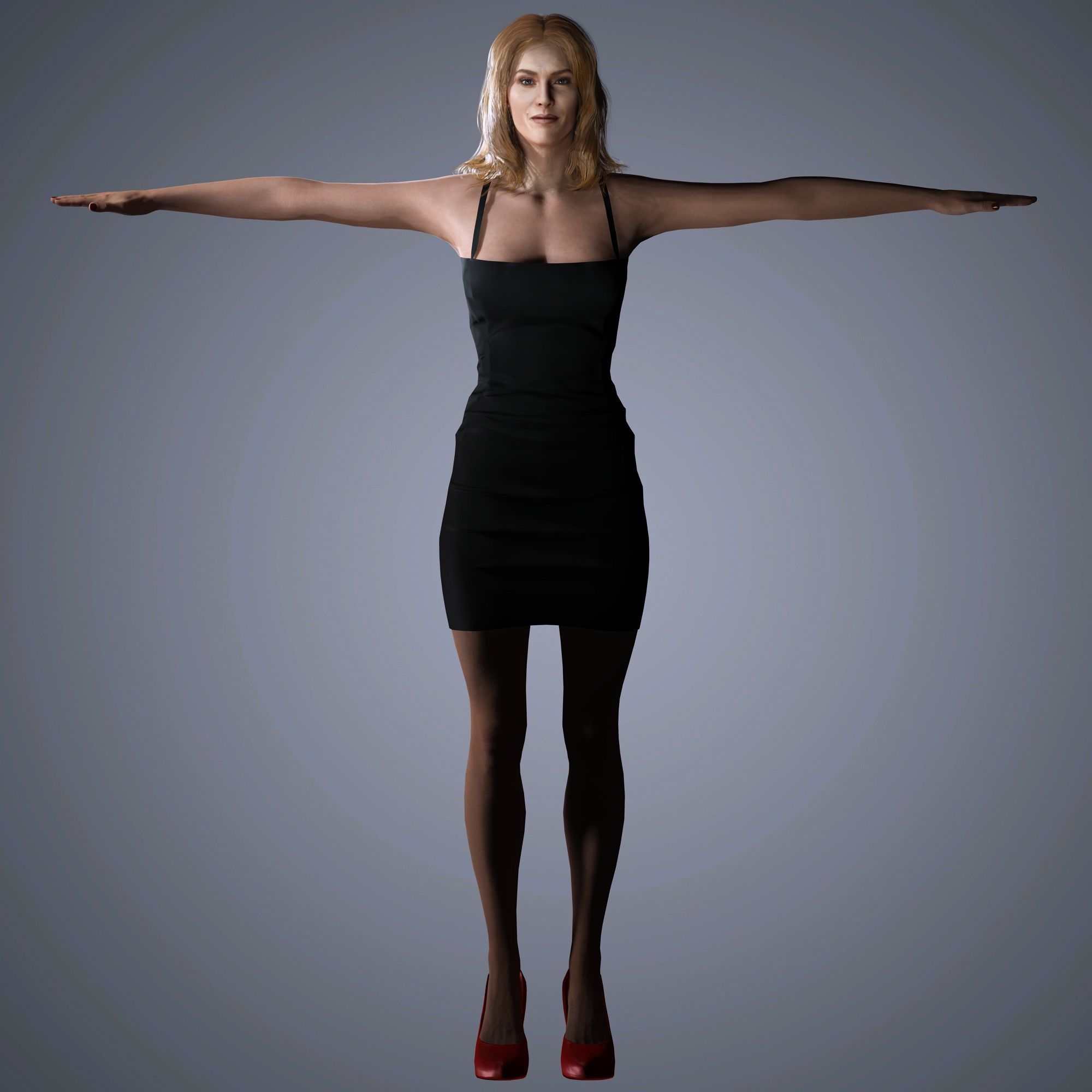 Kate Winslet Character  Low-poly 3D model_11