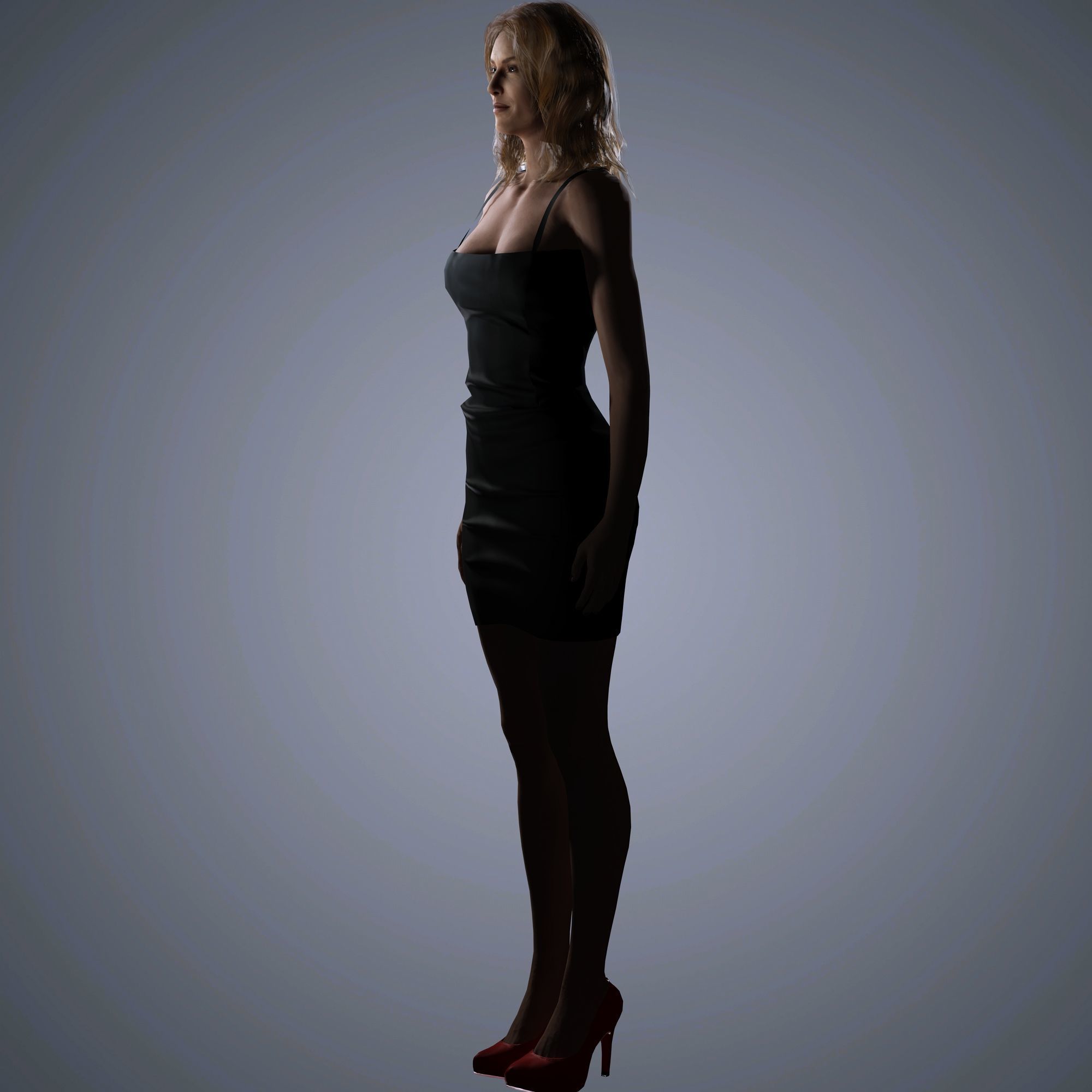 Kate Winslet Character  Low-poly 3D model_8