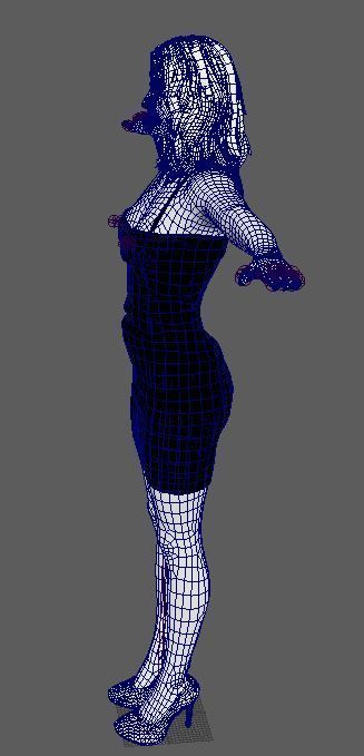 Kate Winslet Character  Low-poly 3D model_20