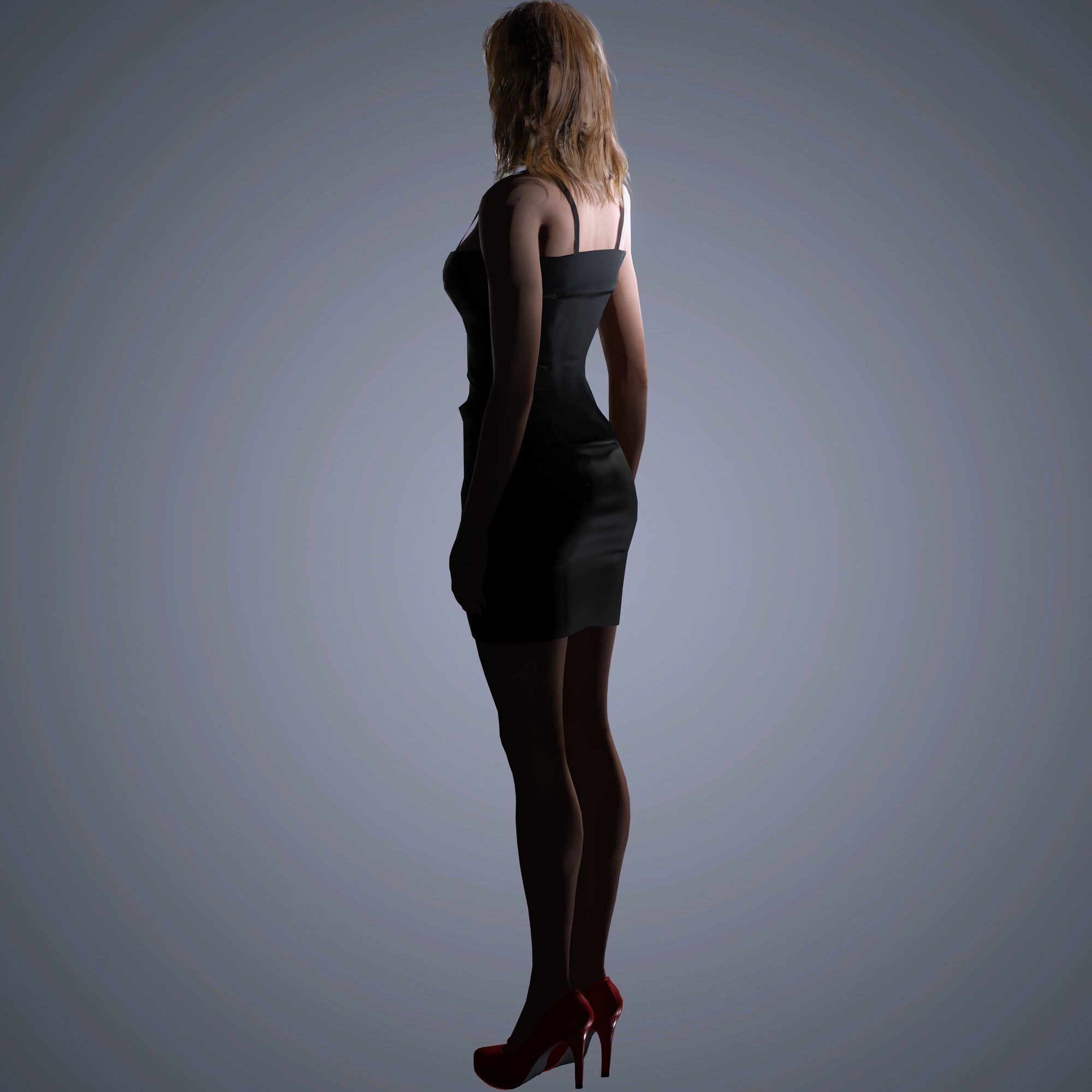Kate Winslet Character  Low-poly 3D model_7
