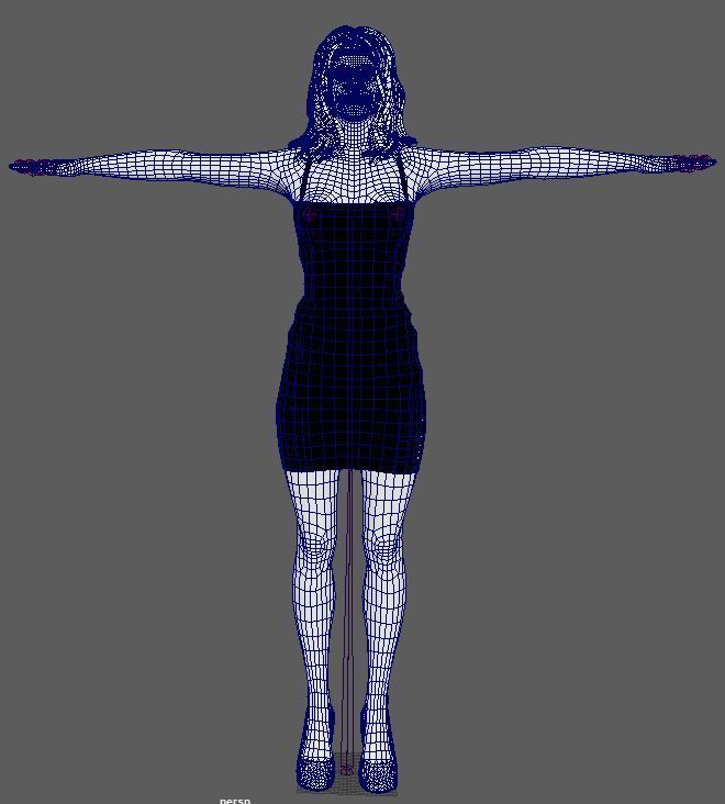 Kate Winslet Character  Low-poly 3D model_21
